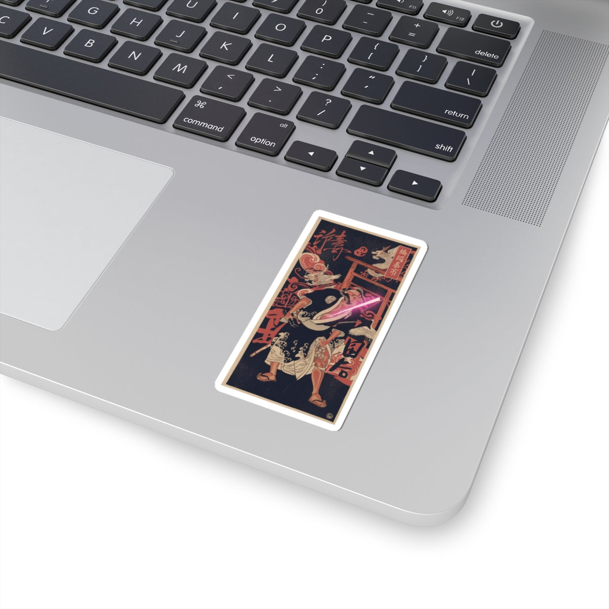 Japanese Street — The Actor 2Nd Nakamura Sukegoro As A Man Bearing A Black Lacquer Letter Box — Kiss-Cut Sticker