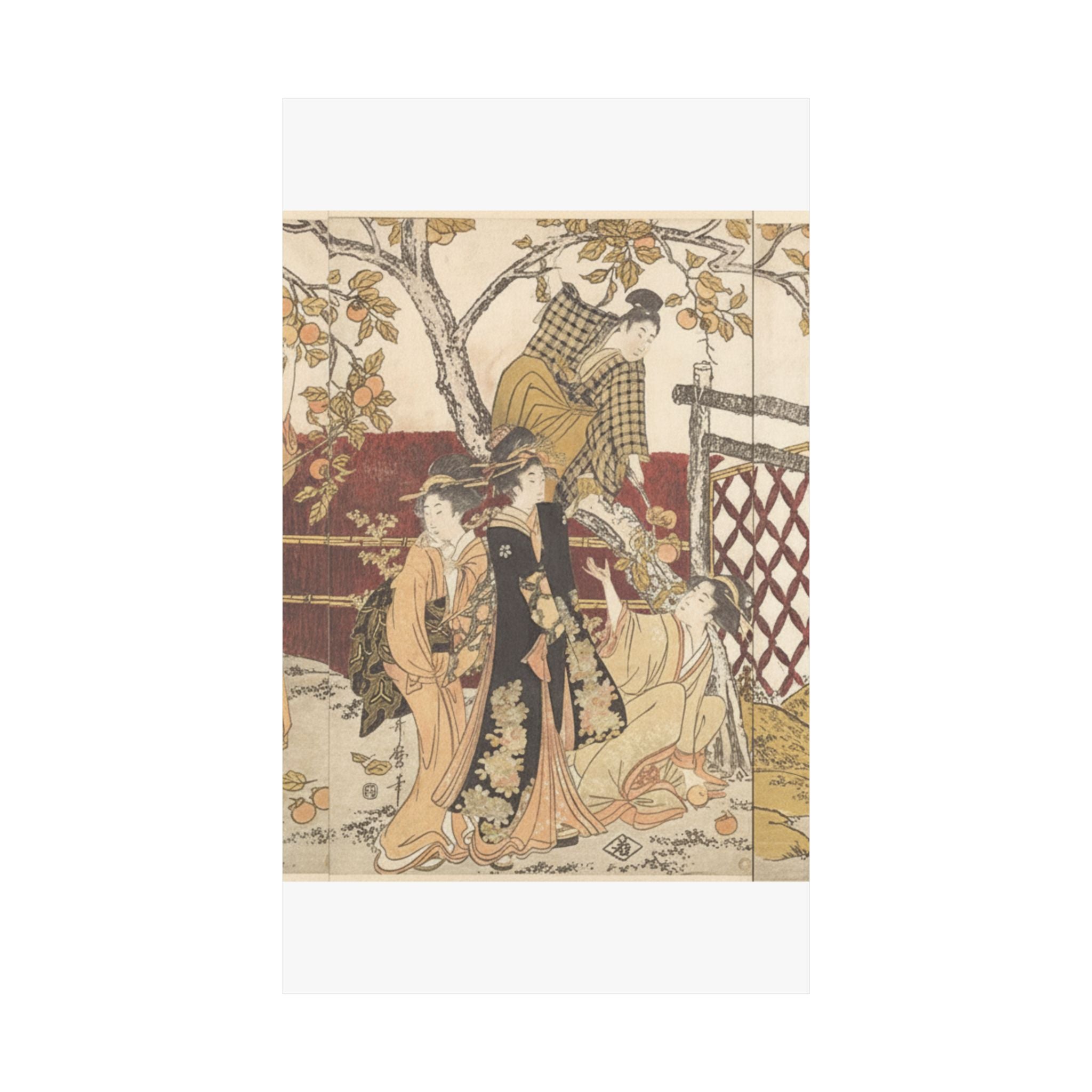 Botanical — Picking Persimmons (Kaki-Mogi) — Matte Poster