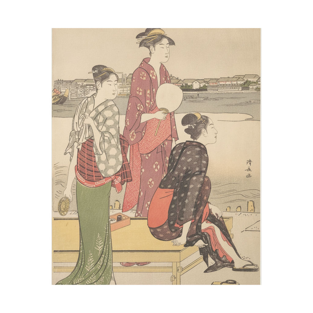 Watercolor — Evening On The Banks Of The Sumida River — Matte Poster