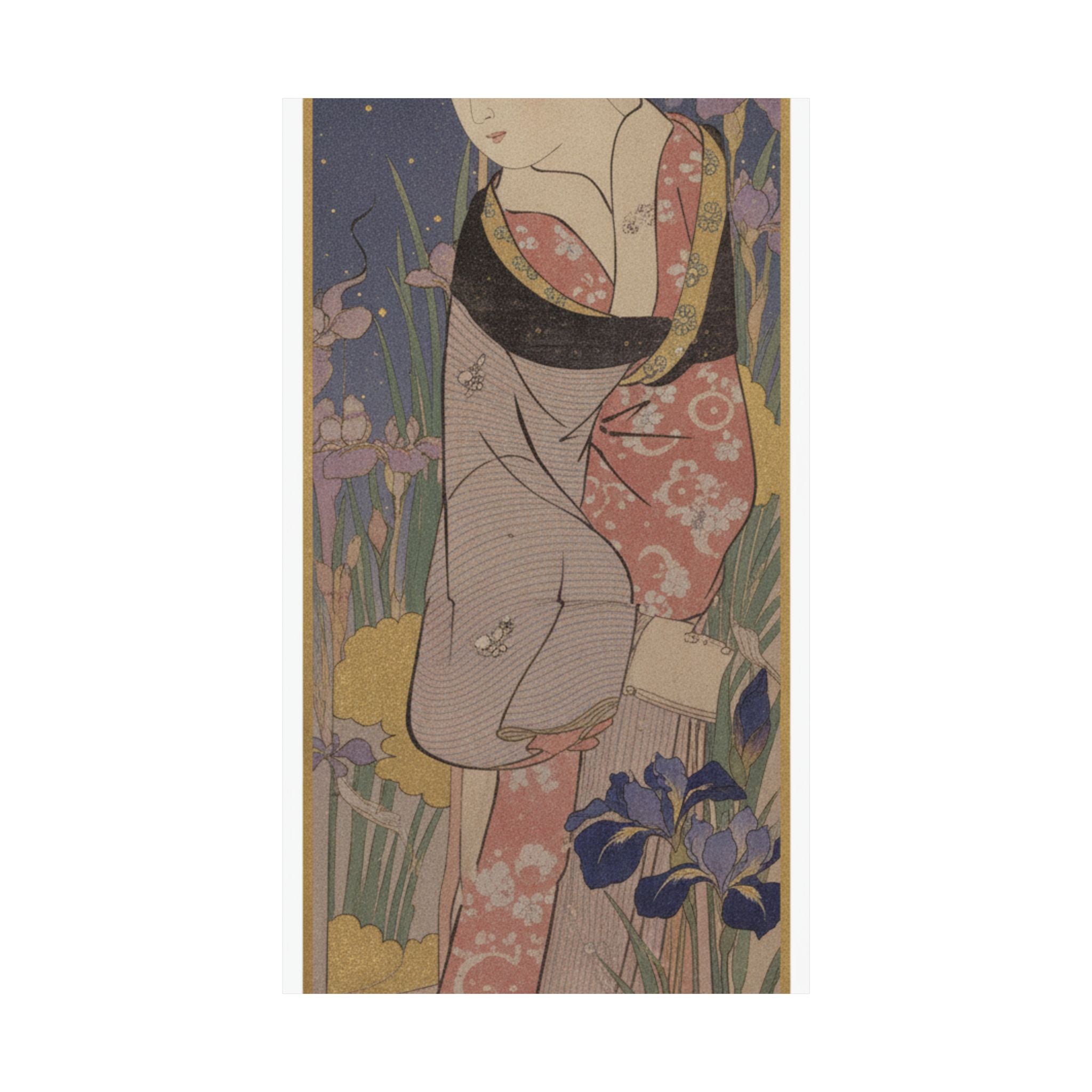 Celestial — Young Lady And Iris Garden — Matte Poster