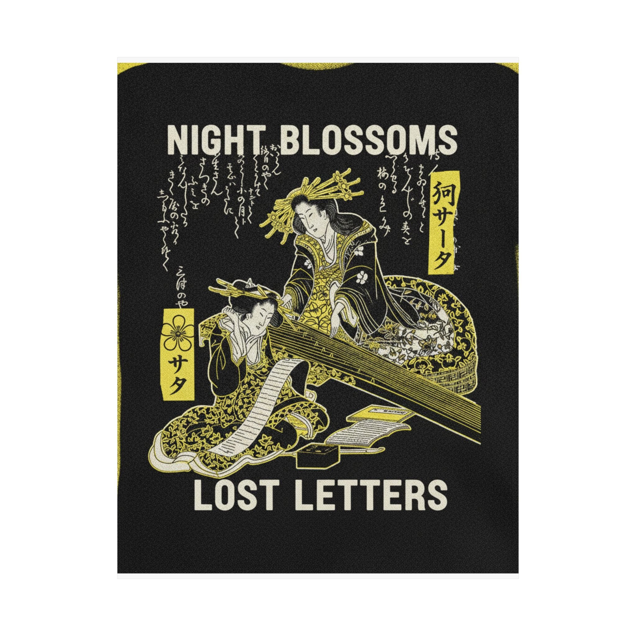 Streetwear Collage — Two Courtesans, One Playing A Koto (Harp) And The Other Reading A Letter — Matte Poster