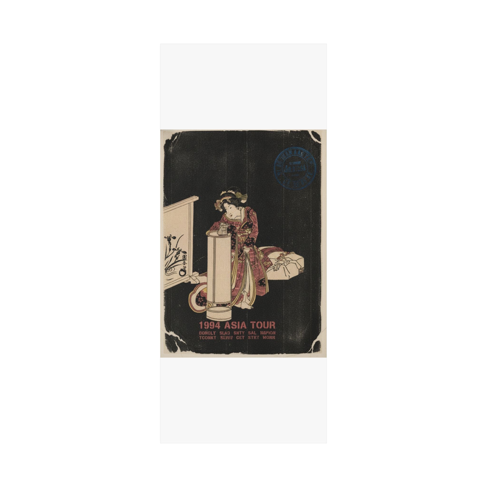Vintage Bootleg — Young Woman Leaning Over A Tall Lamp — Matte Poster