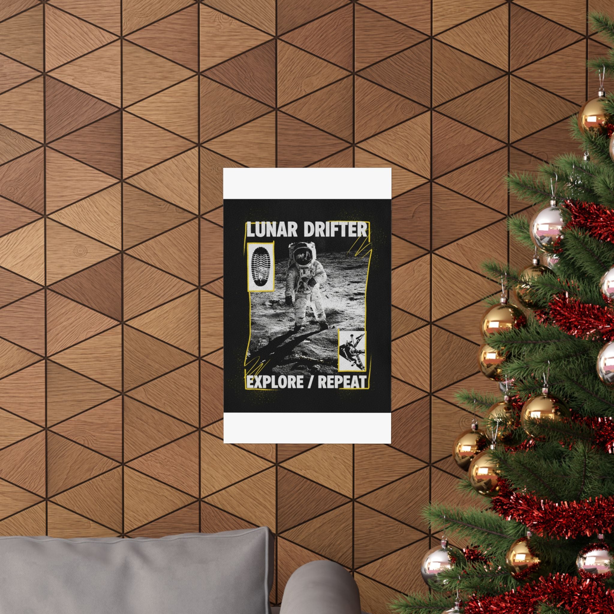 Lunar Drifter Explore / Repeat Astronaut Streetwear Poster