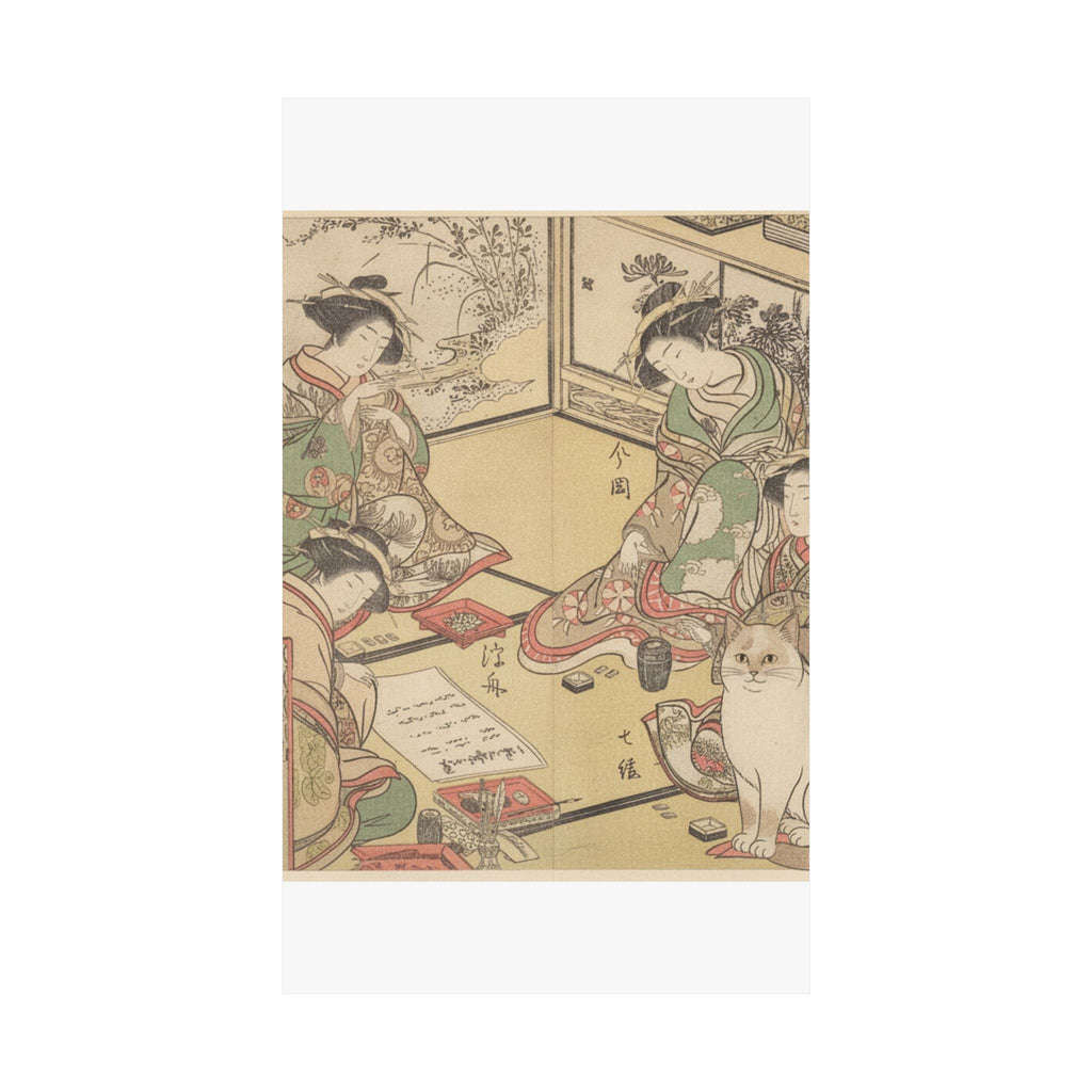 Botanical — Four Oiran Of The House Called Kadokana-Ya Playing The Game Of Ko-Awase (Incense — Matte Poster