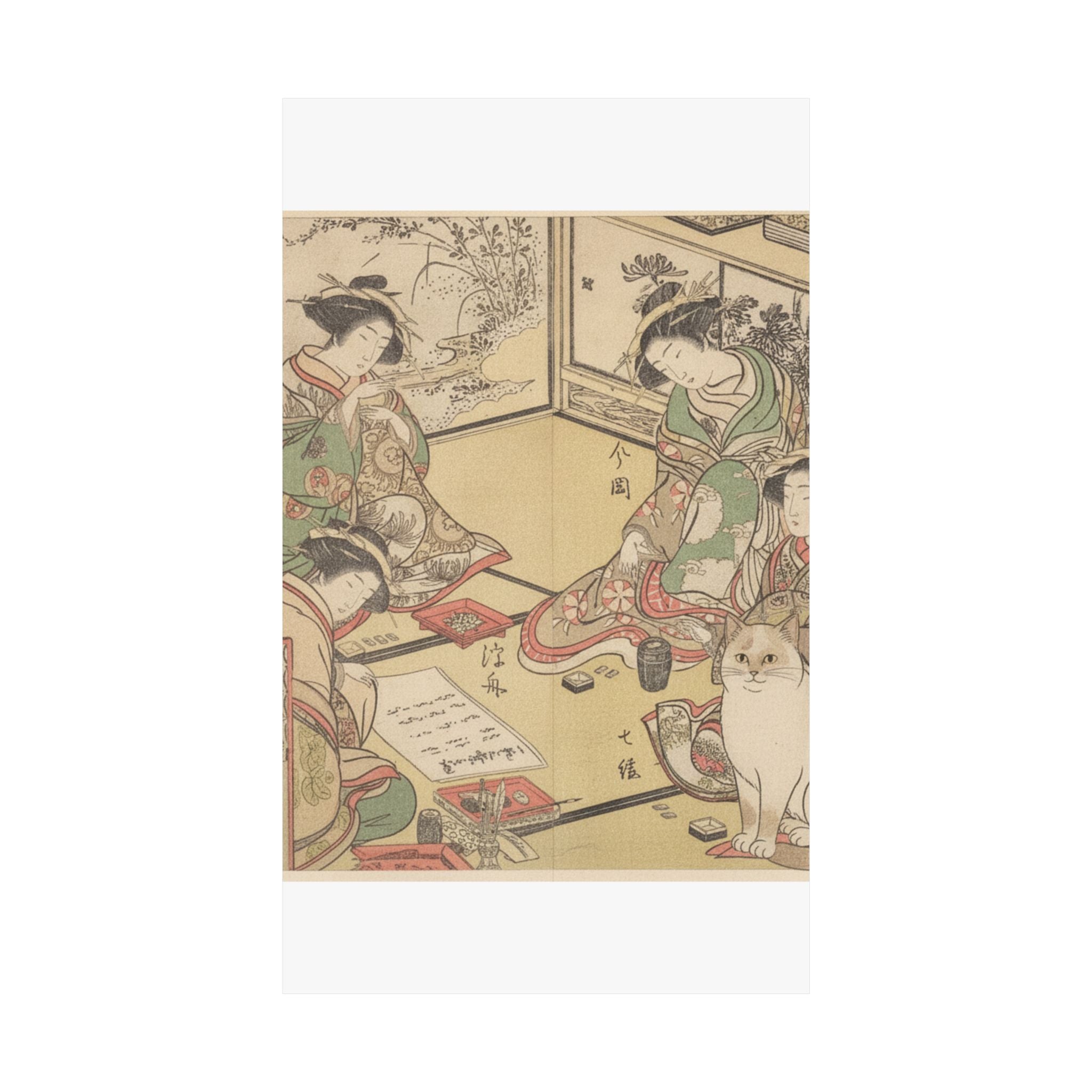 Botanical — Four Oiran Of The House Called Kadokana-Ya Playing The Game Of Ko-Awase (Incense — Matte Poster