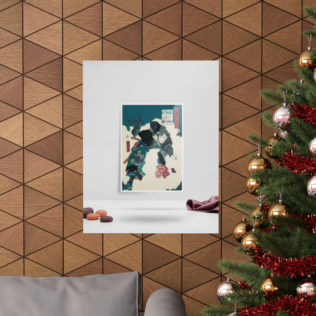 Product Marketing — The Warrior Slaying The Giant White Hihi — Matte Poster