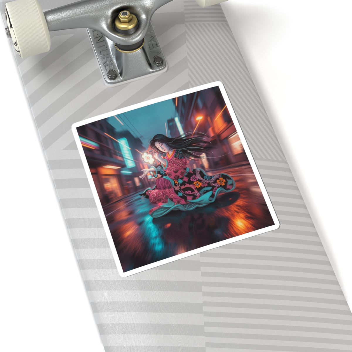 Fast Furious — Woman Playing The Tsuzumi — Kiss-Cut Sticker