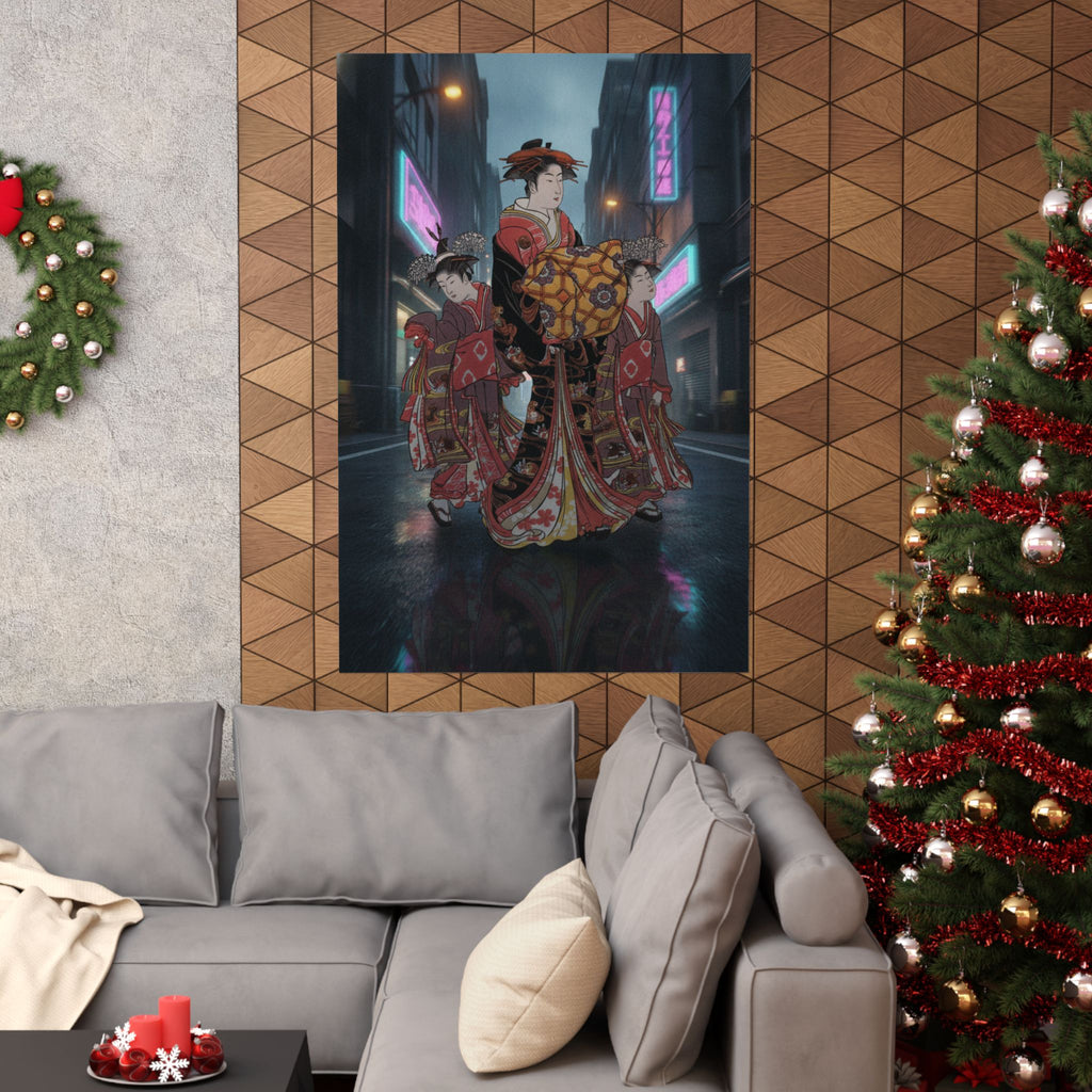 Fast Furious — An Oiran Accompanied By Two Kamuro — Matte Poster