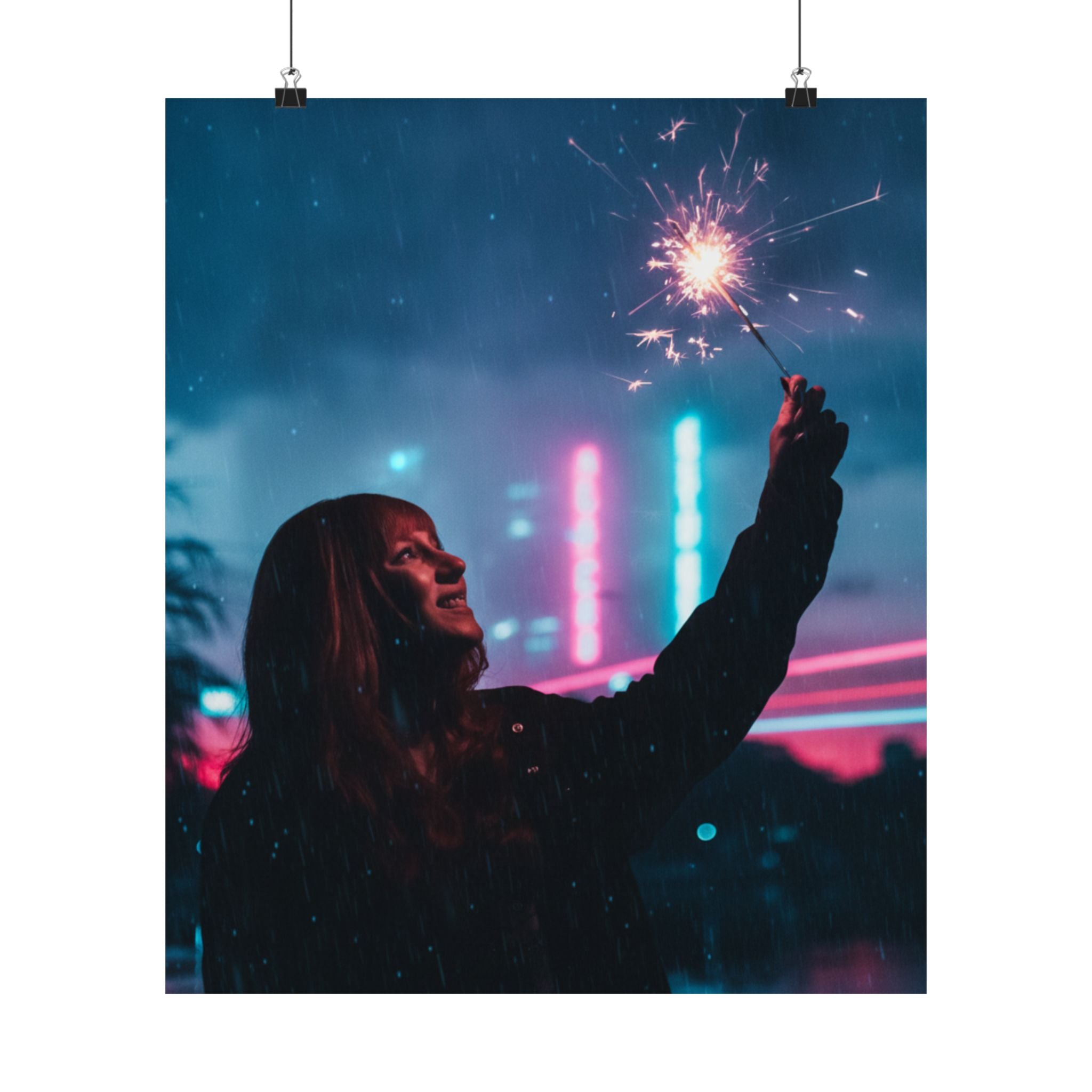 Neon Noir — Person — Matte Poster