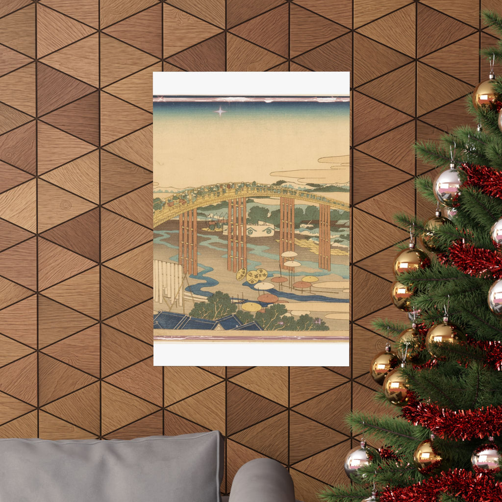 Scenic Nature — Yahagi Bridge At Okazaki On The Tōkaidō (Tōkaidō Okazaki Yahagi No Hashi), From  — Matte Poster