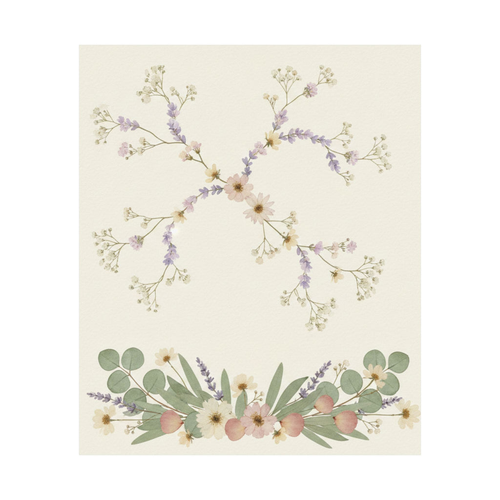 Pressed Lavender & Eucalyptus Garland Matte Poster