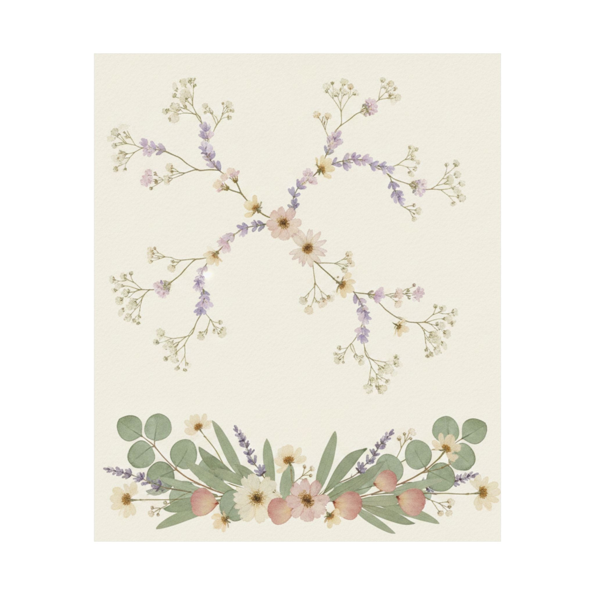 Pressed Lavender & Eucalyptus Garland Matte Poster
