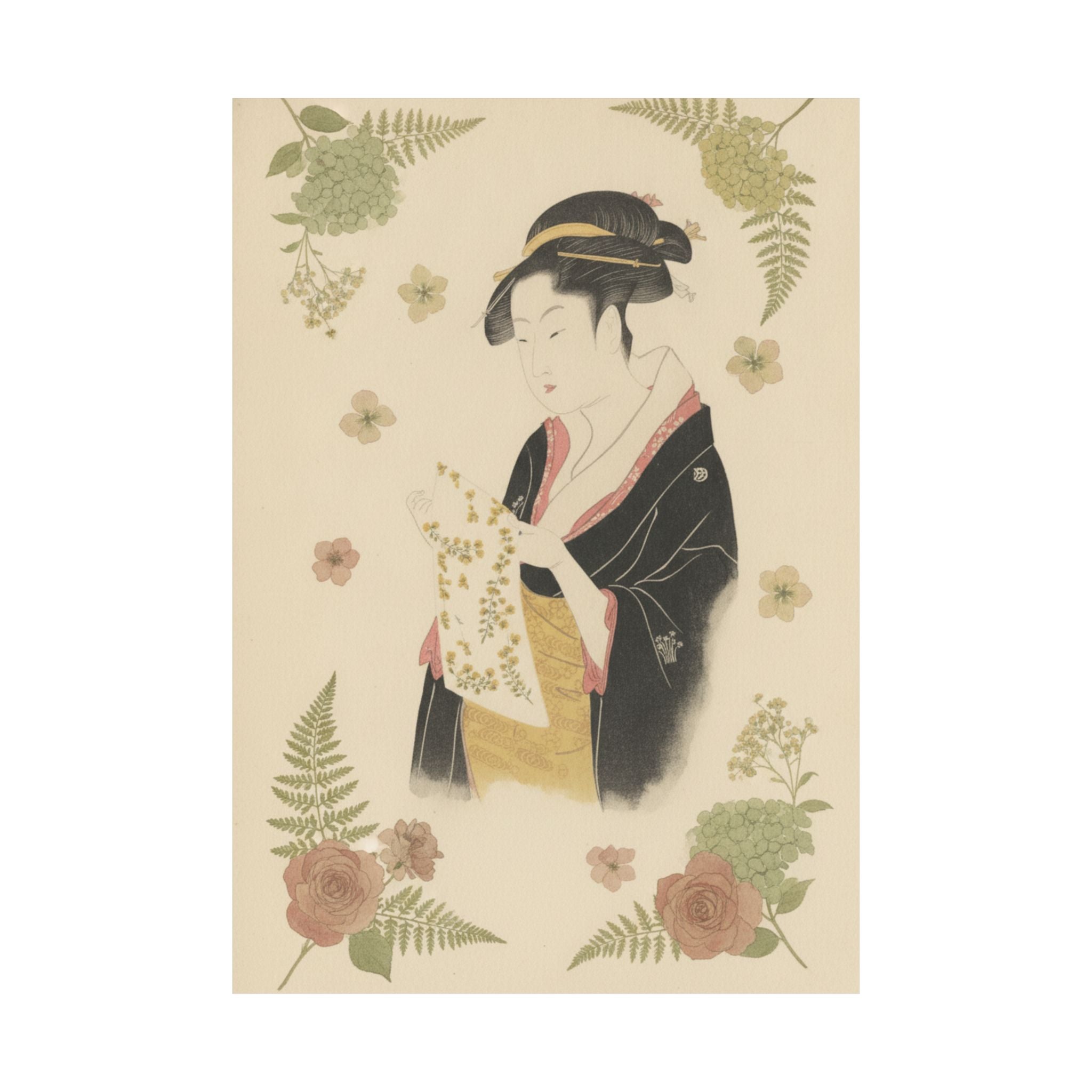 Botanical — The Lady Tomimoto Toyohina Reading A Letter — Matte Poster