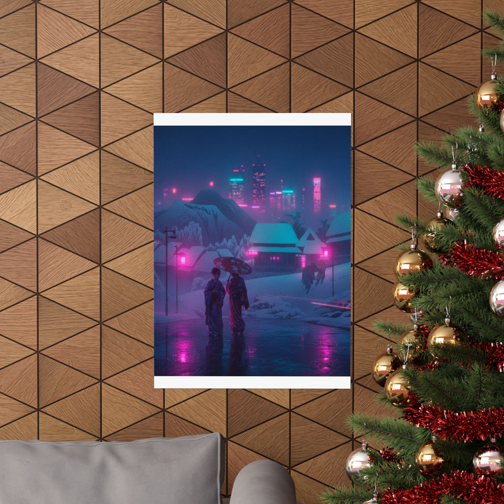 Neon Noir — Evening Snow — Matte Poster