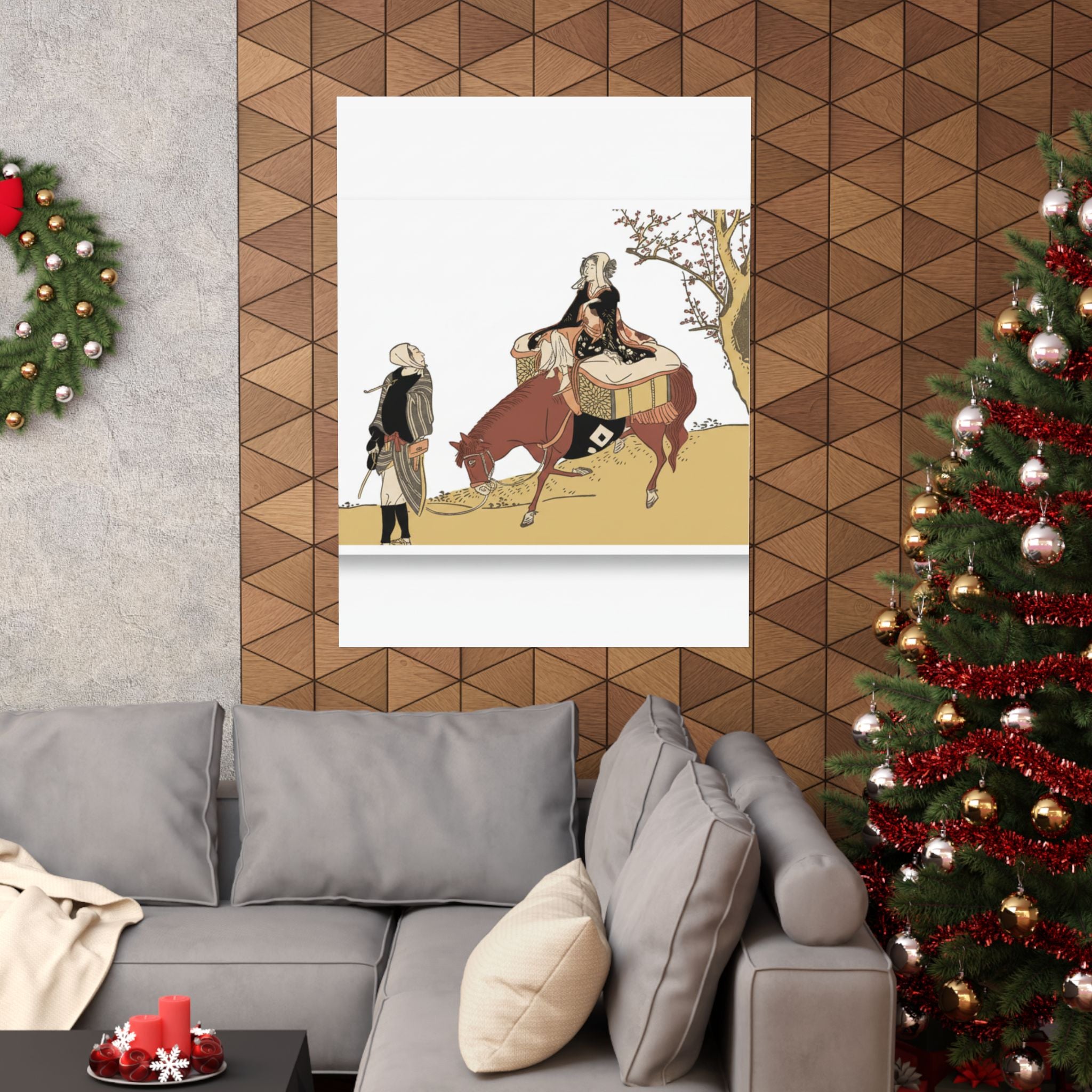 Ecommerce Main — Version Of Legend Of Michizane: Woman Riding Ox Which A Man Is Leading — Matte Poster