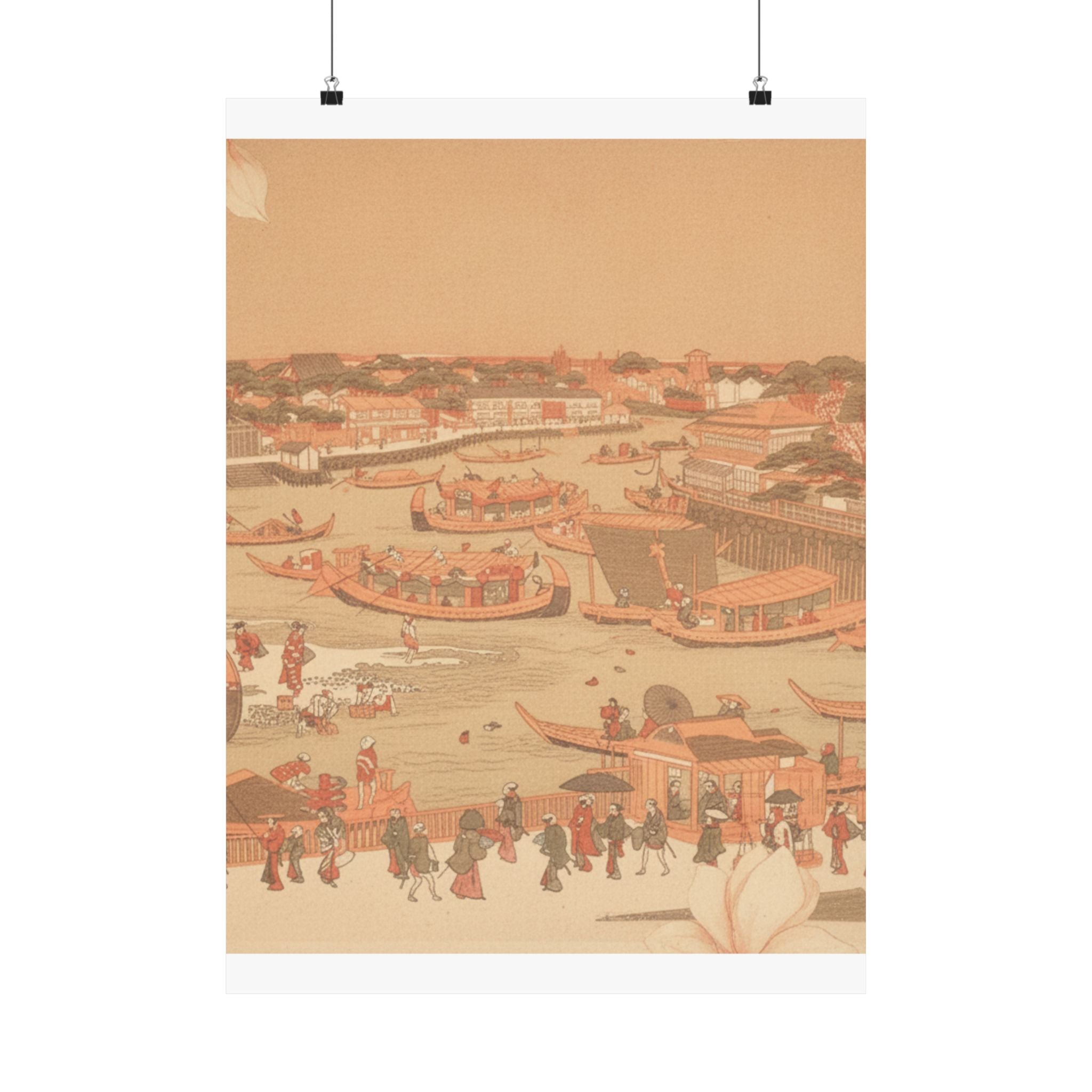 Southern Sunset — New Great Bridge At Naka Zu In Edo — Matte Poster