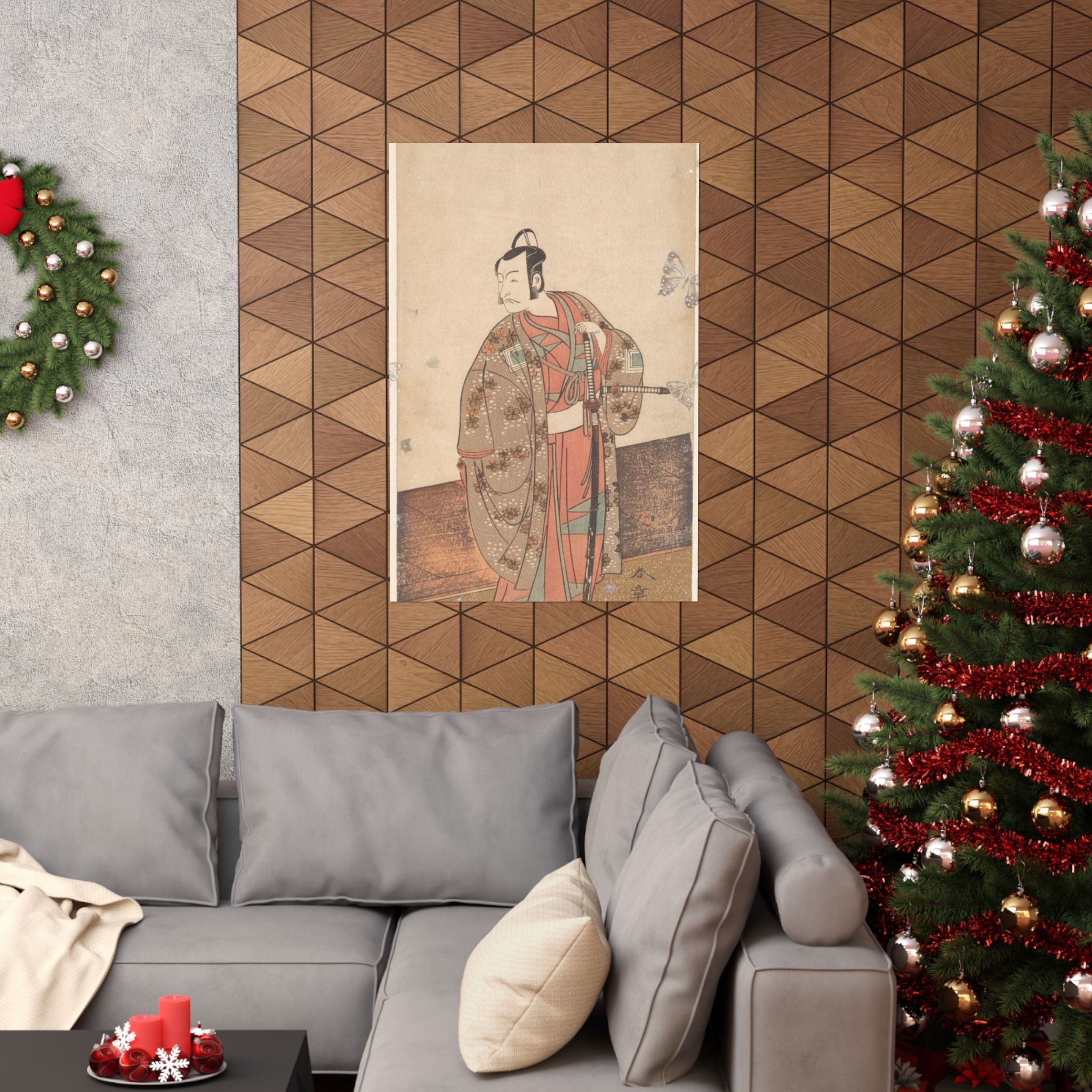 Ecommerce Main — The Actor Ichikawa Danjuro V Standing Inside Of A House And In Front Of An Engaw — Matte Poster