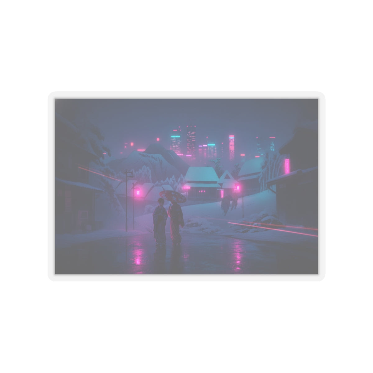 Neon Noir — Evening Snow — Kiss-Cut Sticker