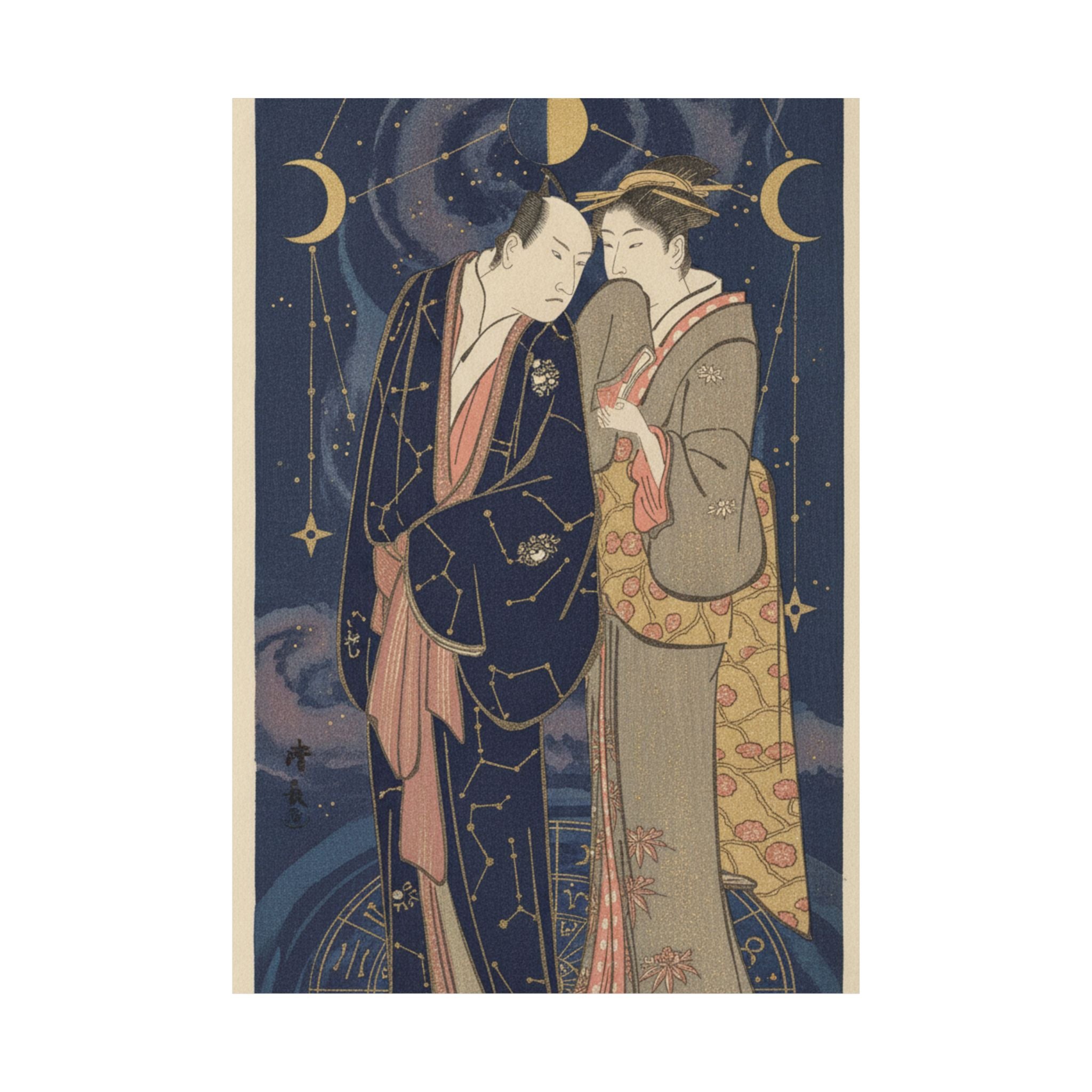 Celestial — Ichikawa Yaozo Iii With A Lady — Matte Poster