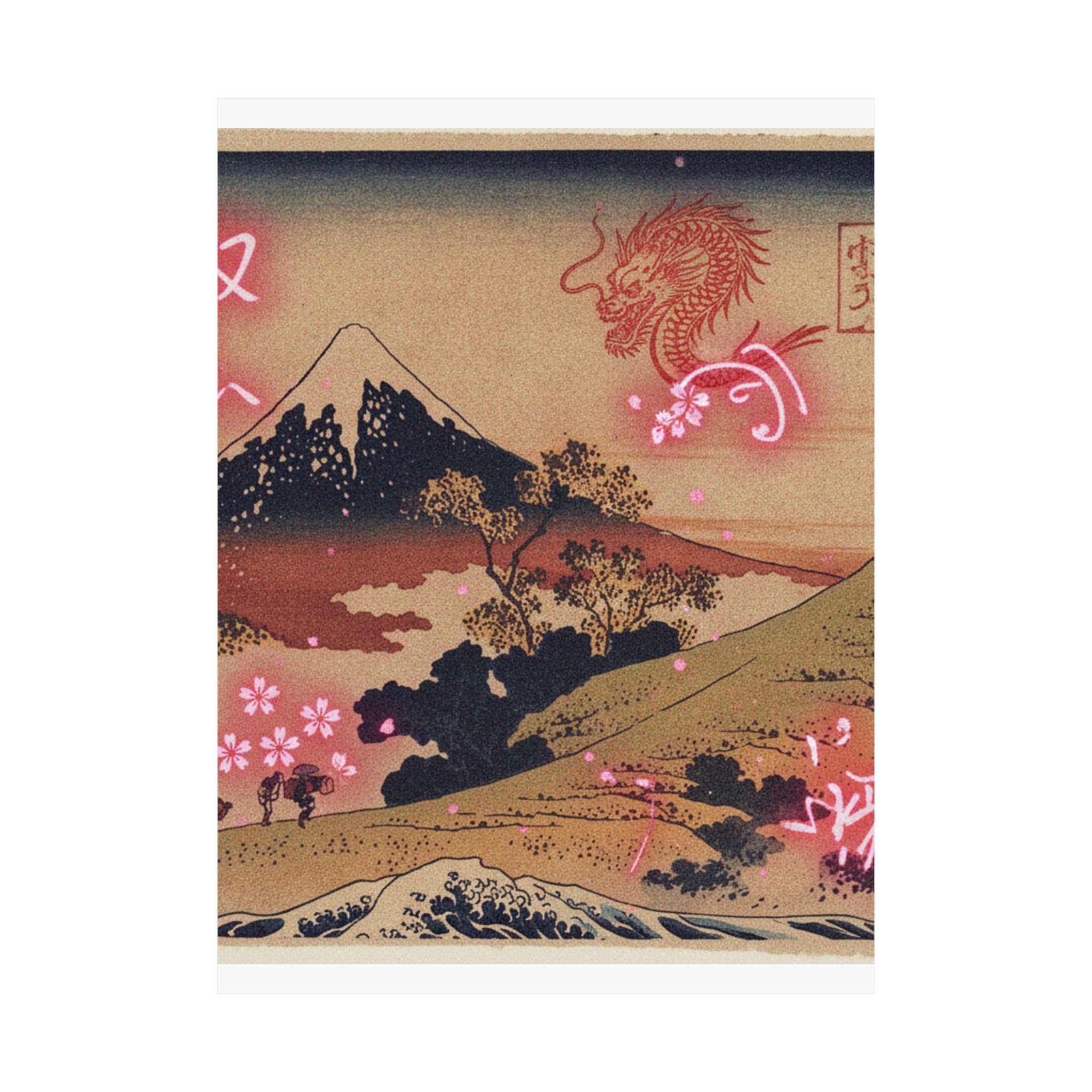 Japanese Street — The Inume Pass In Kai Province (Kōshū Inume Tōge), From The Series Thirty-Six Vi — Matte Poster