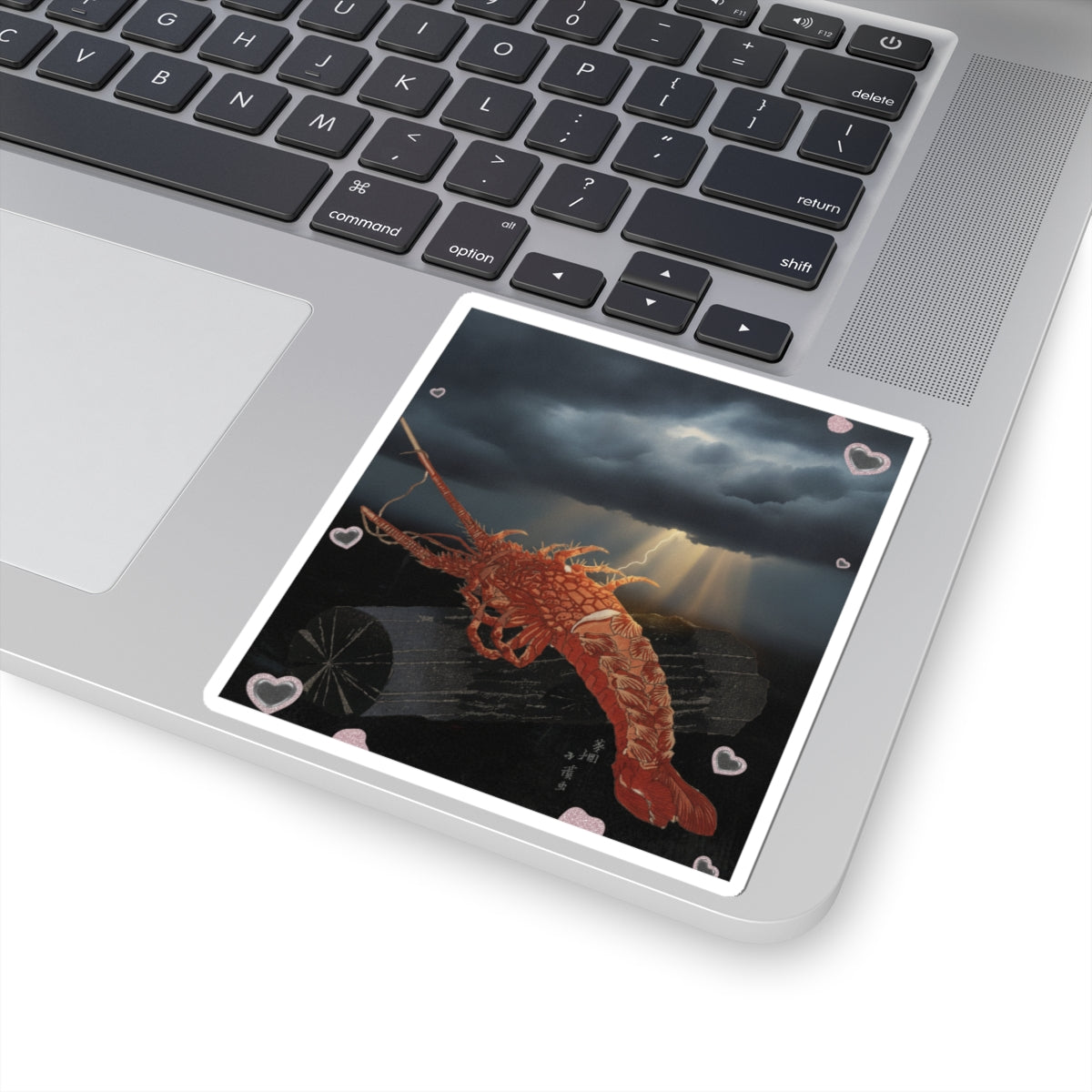 Dramatic Storm — Lobster On A Piece Of Charcoal — Kiss-Cut Sticker