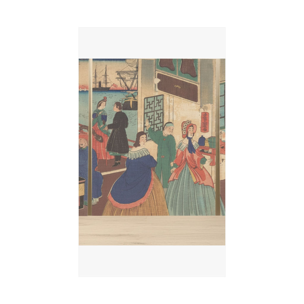 Product Marketing — People Of The Five Nations Drinking And Eating (Gokakoku Jinbutsu Dontaku No Zu) — Matte Poster