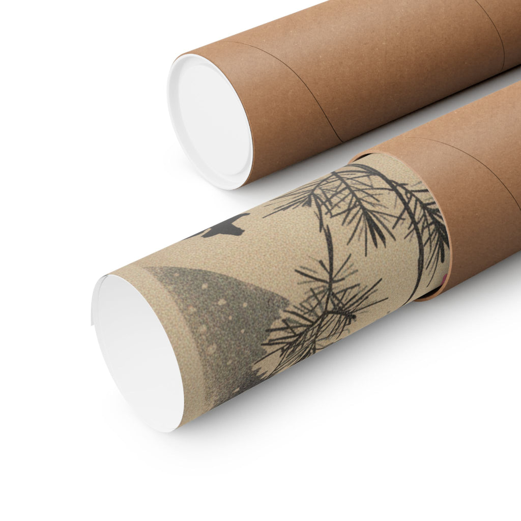 Japanese Street — Golden Pheasant And Pine Shoots In Snow — Matte Poster