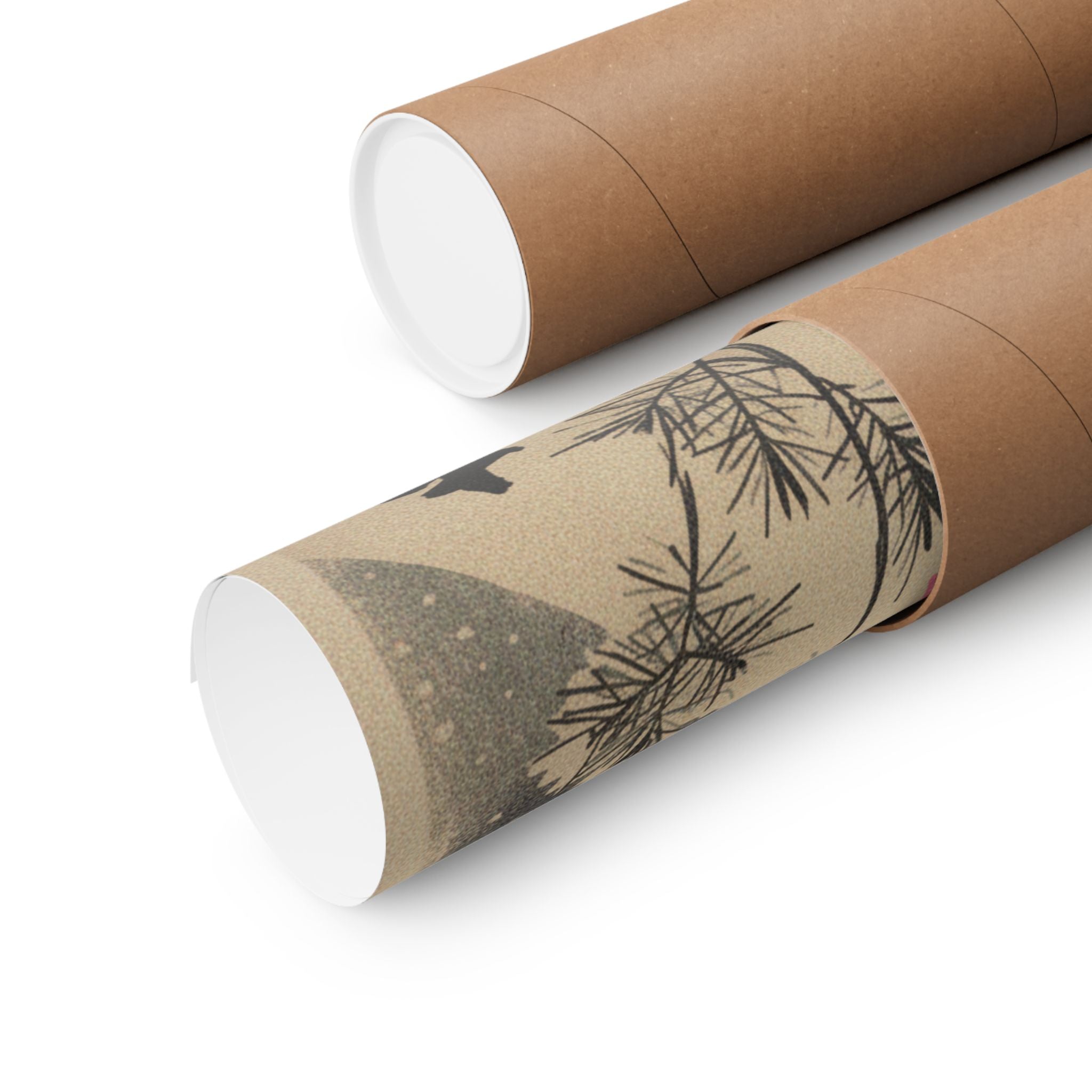 Japanese Street — Golden Pheasant And Pine Shoots In Snow — Matte Poster