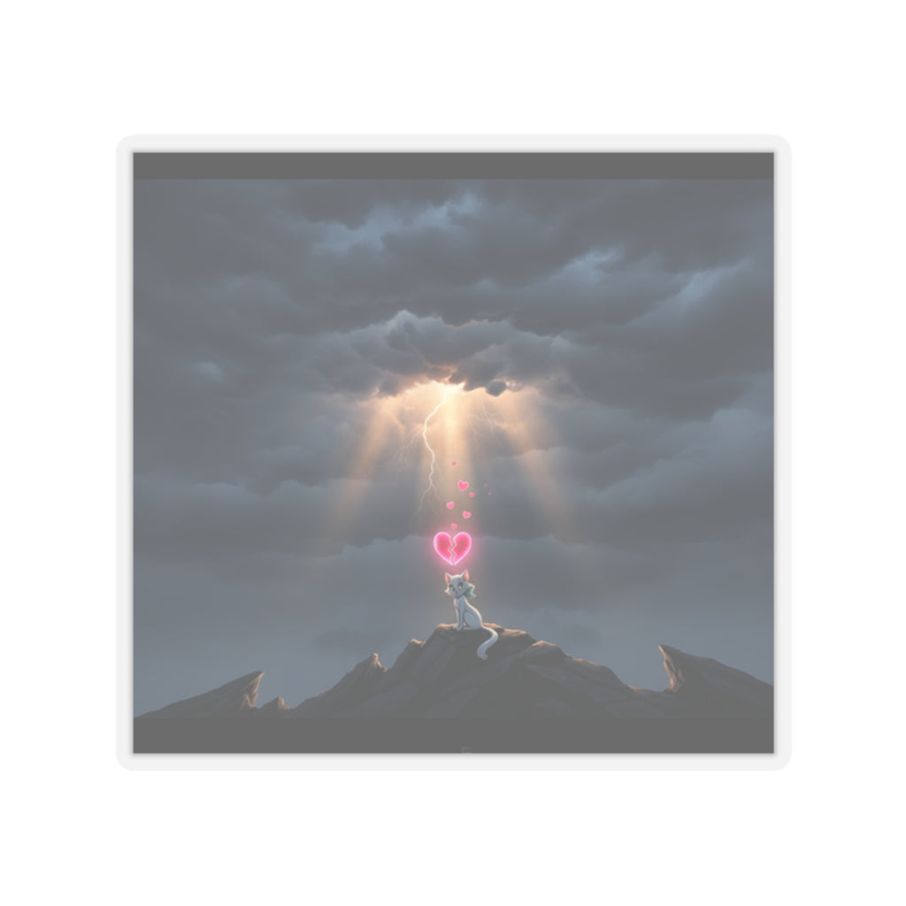 Dramatic Storm — Cat — Kiss-Cut Sticker