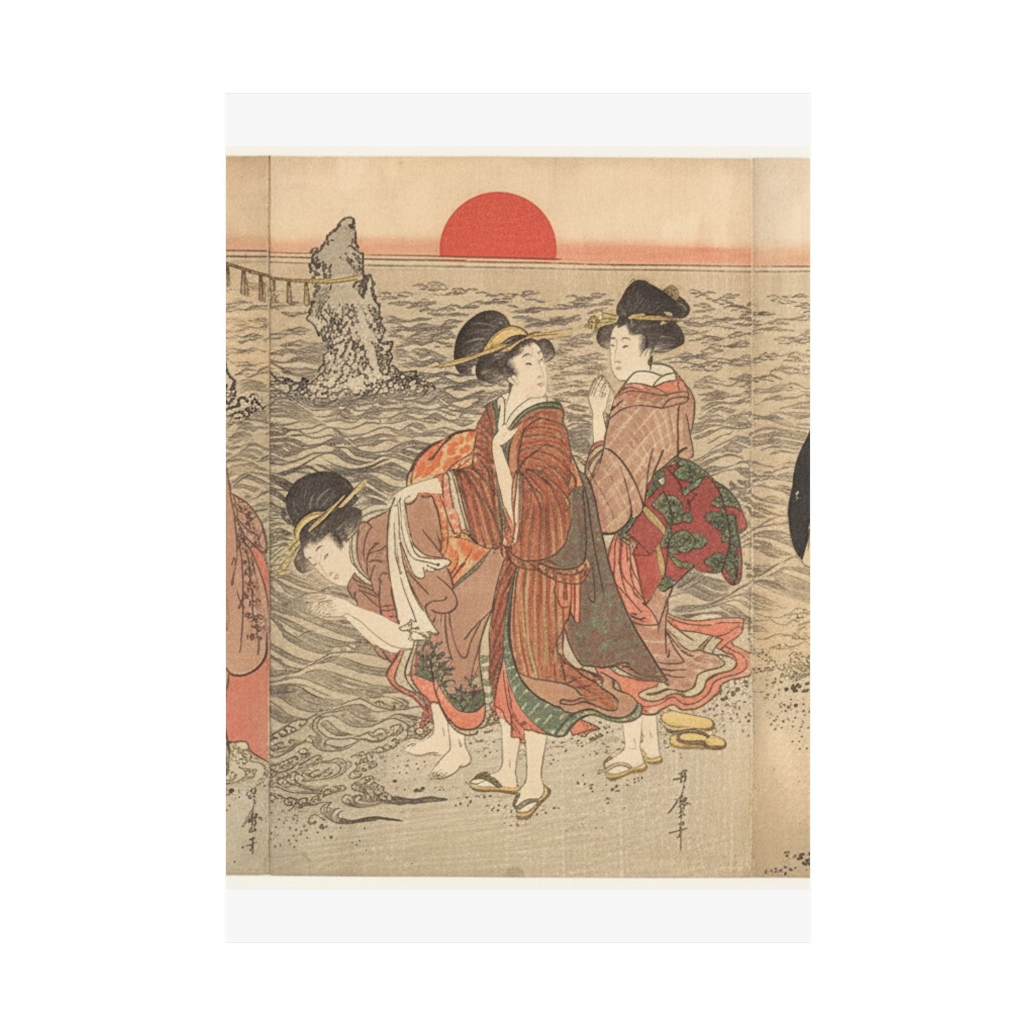 Ecommerce Main — Women Worshipping The Rising Sun Between The Twin Rocks At Ise — Matte Poster