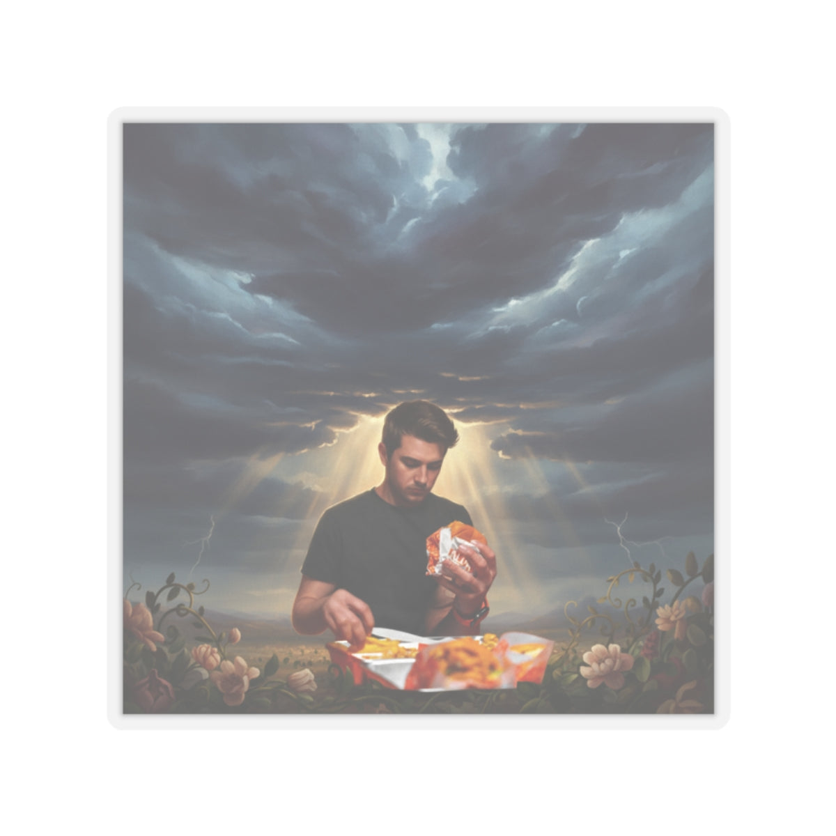 Dramatic Storm — Person — Kiss-Cut Sticker