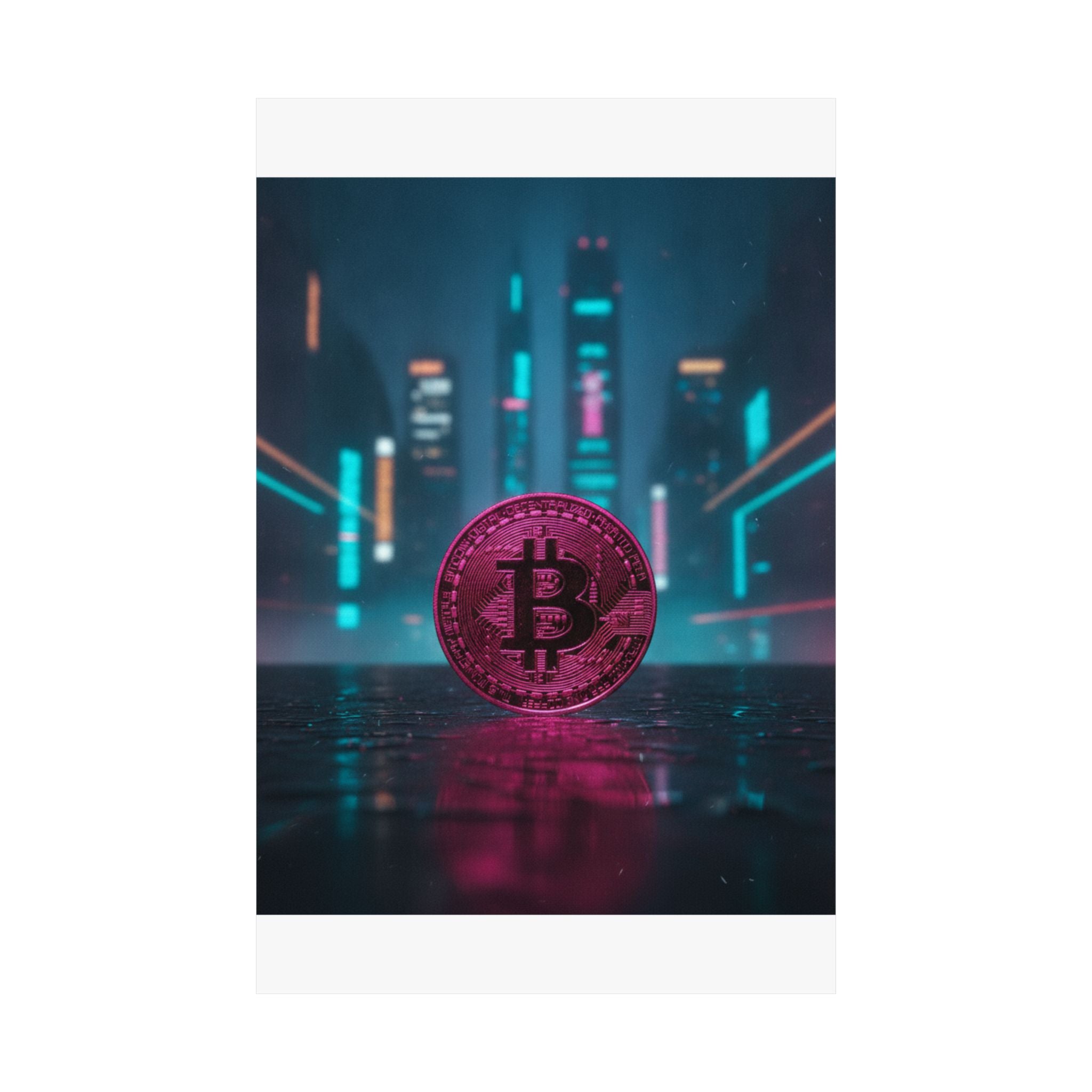 Neon Noir — Coin — Matte Poster