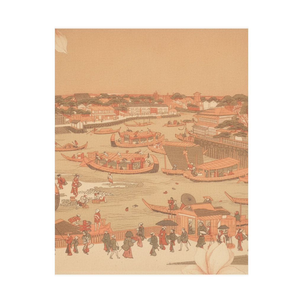 Southern Sunset — New Great Bridge At Naka Zu In Edo — Matte Poster