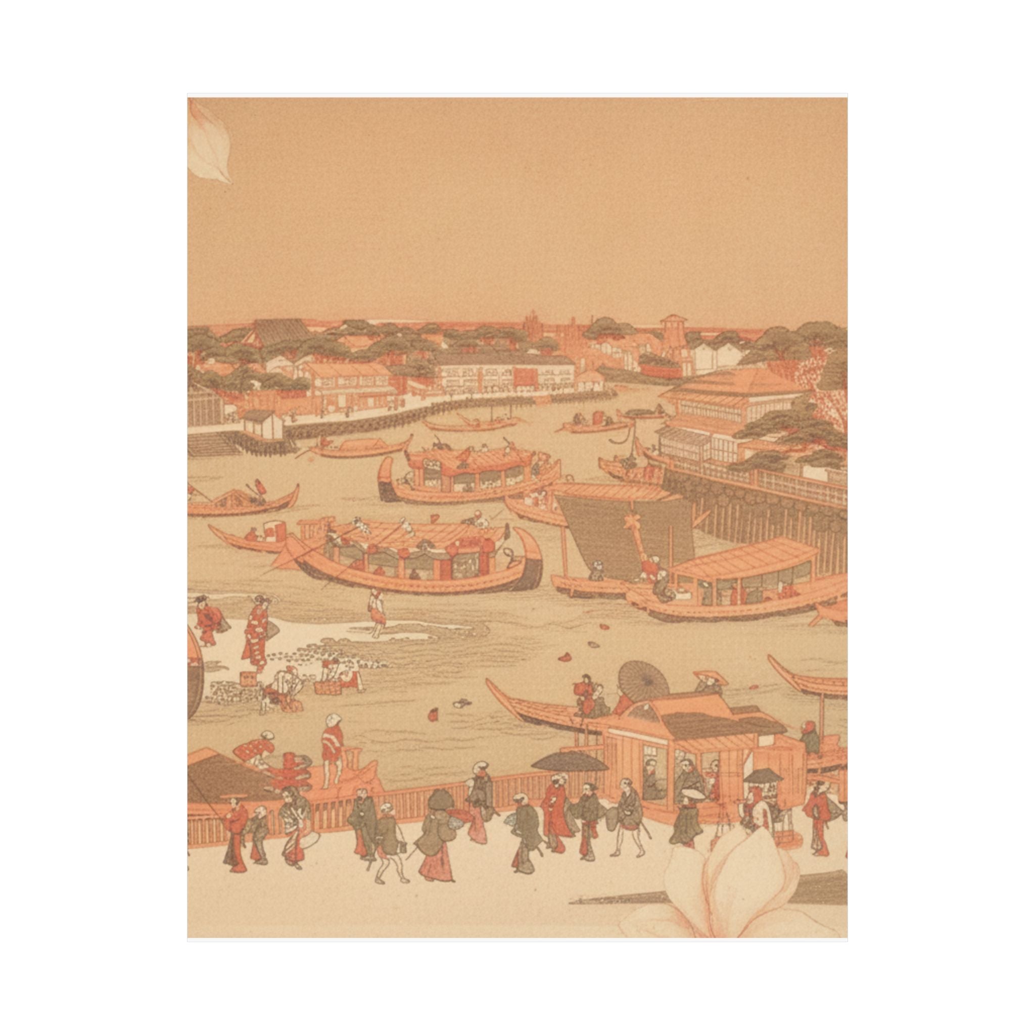 Southern Sunset — New Great Bridge At Naka Zu In Edo — Matte Poster