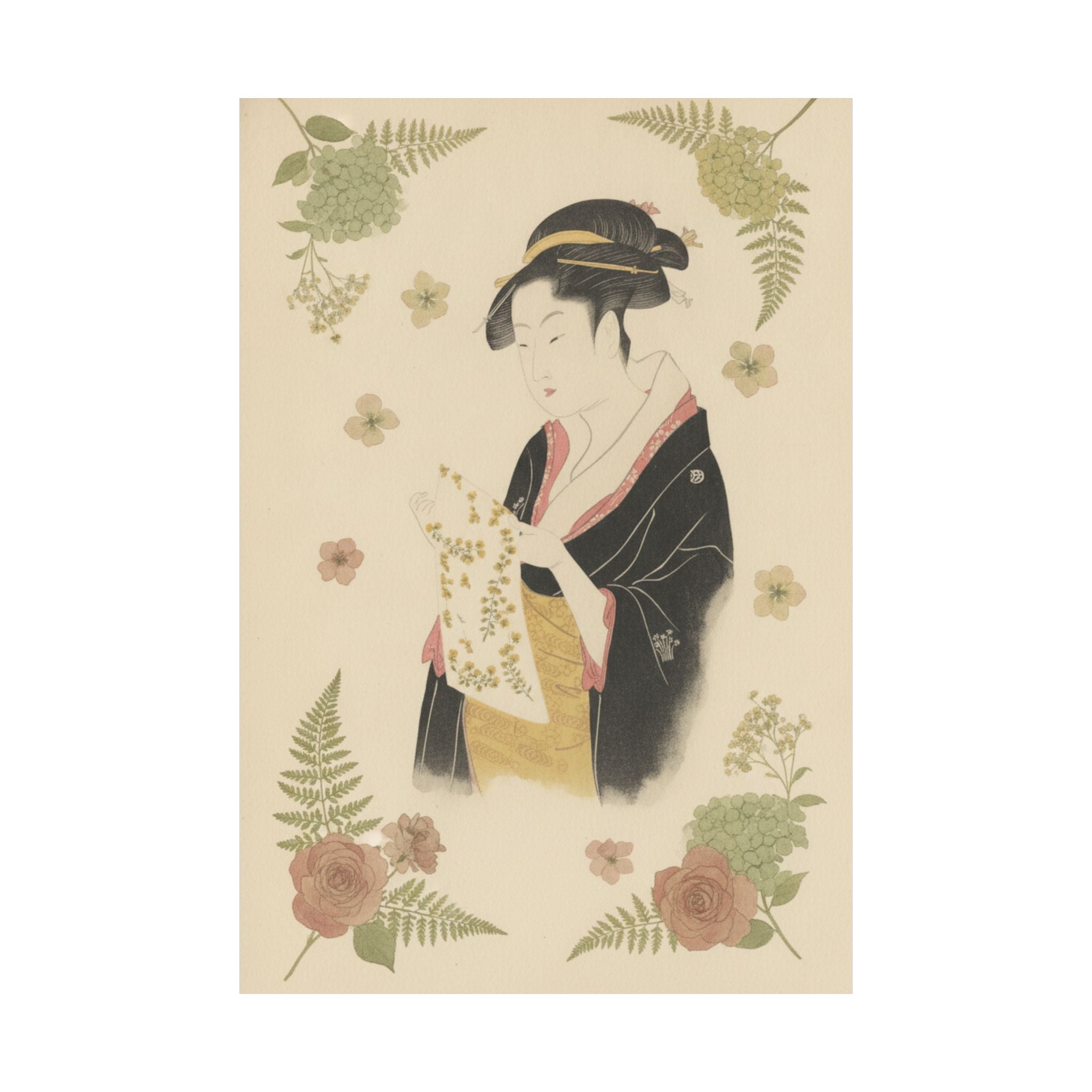 Botanical — The Lady Tomimoto Toyohina Reading A Letter — Matte Poster