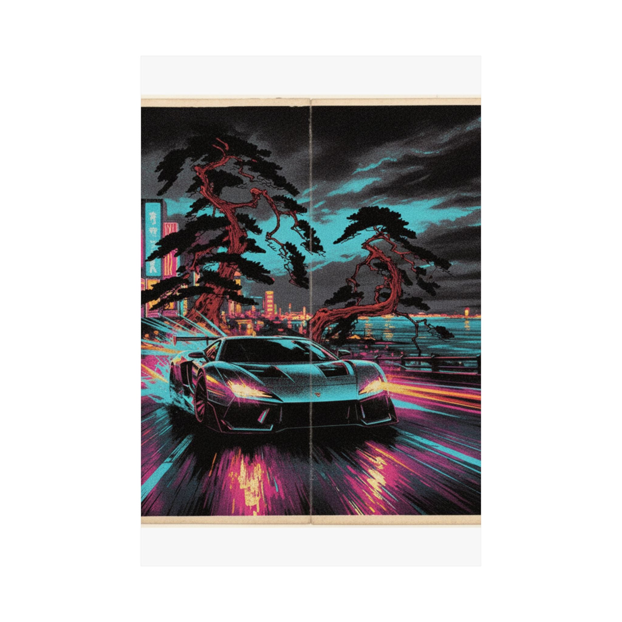 Fast Furious — Shinagawa Hakkei Zaka — Matte Poster