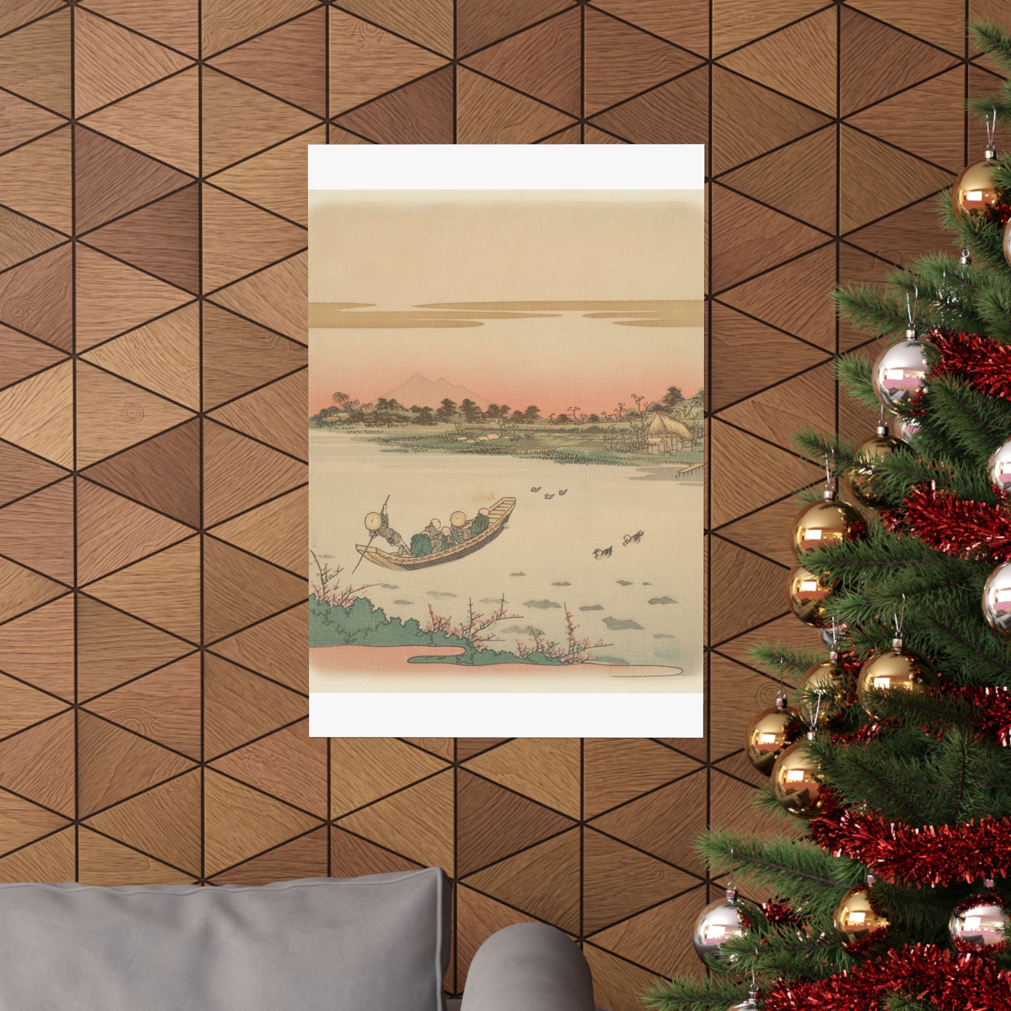 Southern Sunset — Boat Ferrying Across River — Matte Poster