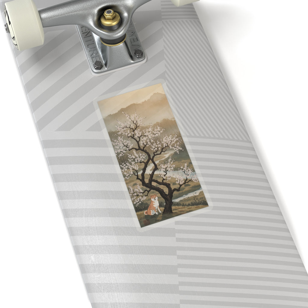 Scenic Nature — Plum Tree In Blossom — Kiss-Cut Sticker