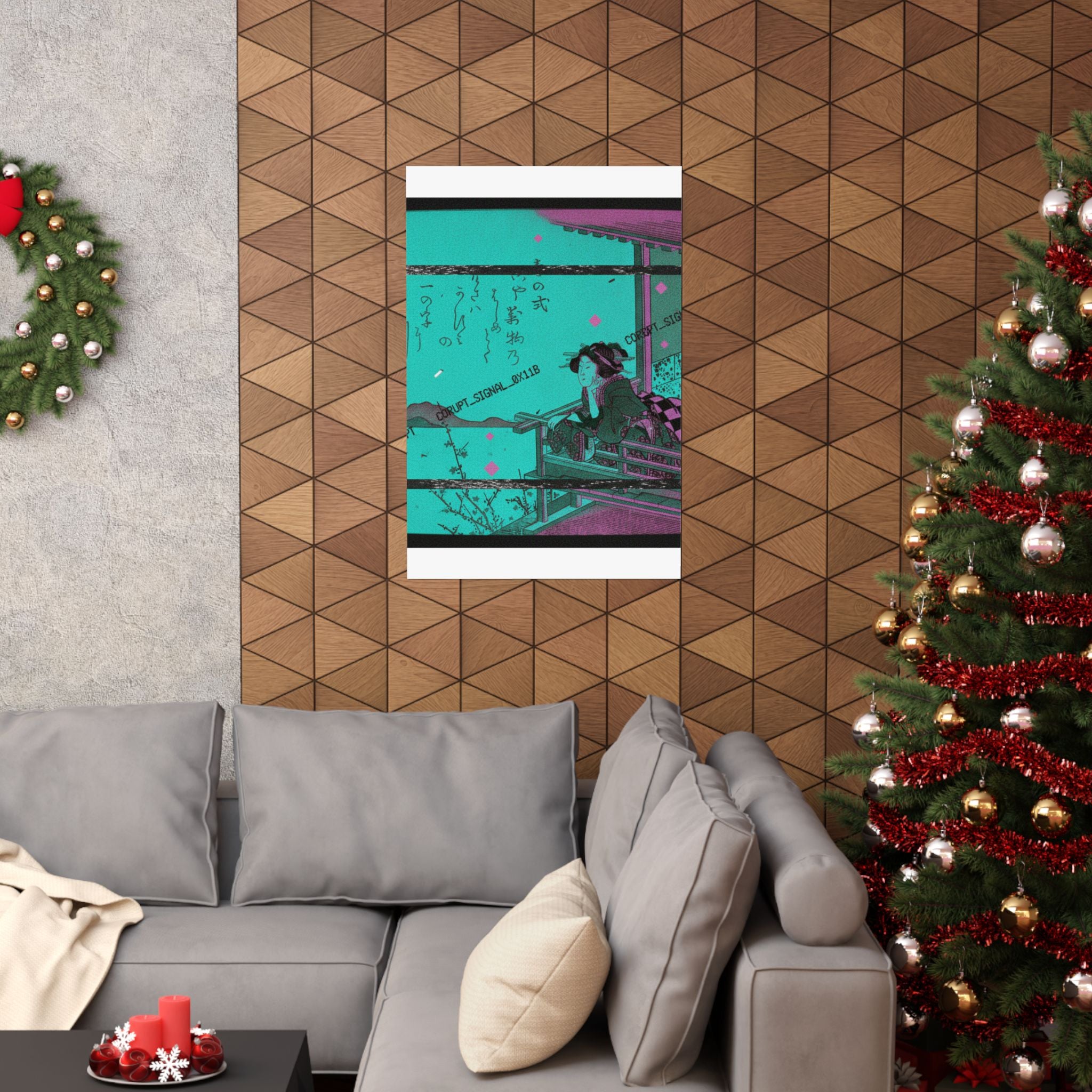 Glitch Culture — Courtesan Leaning On The Railing Of A Veranda — Matte Poster