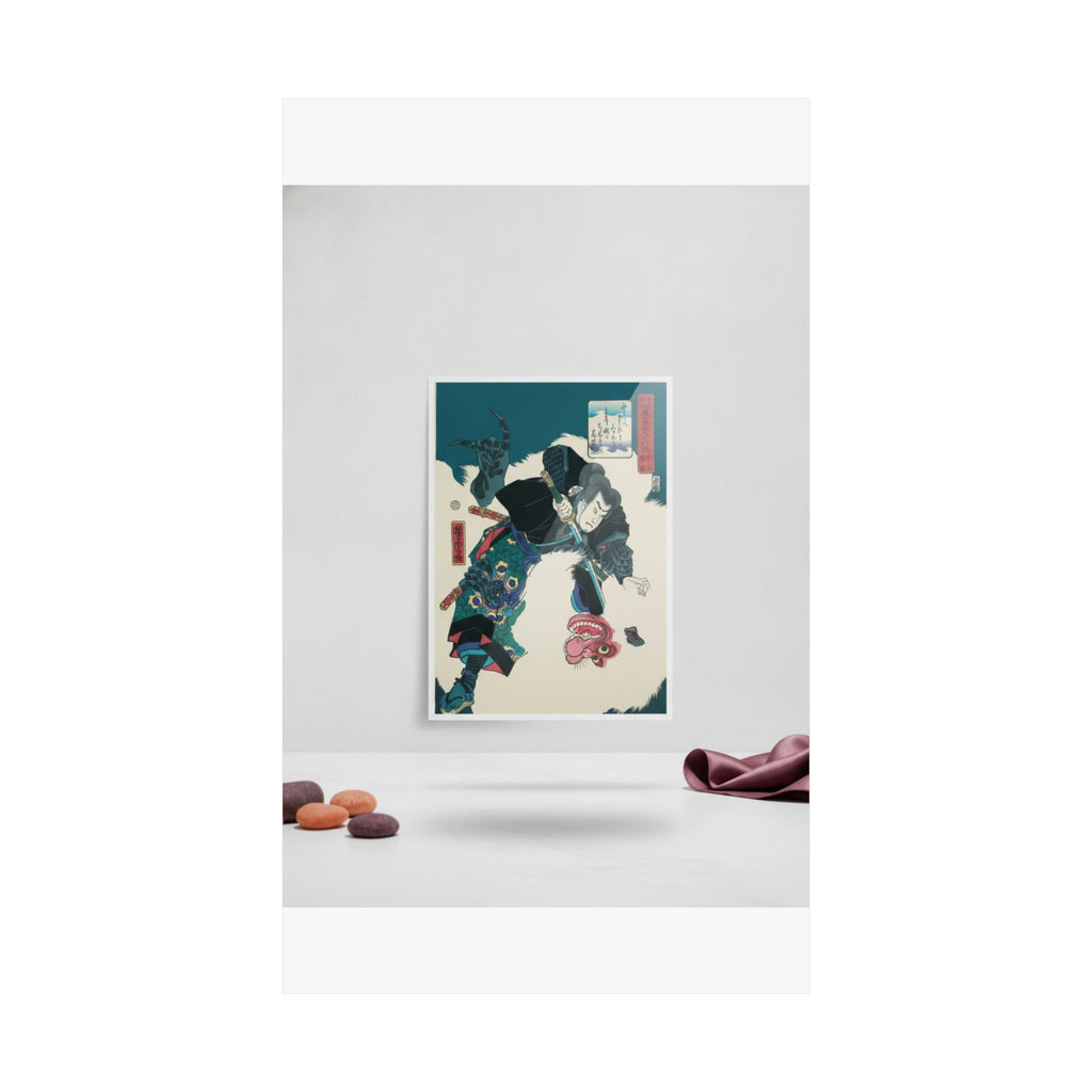 Product Marketing — The Warrior Slaying The Giant White Hihi — Matte Poster