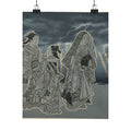 Dramatic Storm — A Courtesan Followed By Two Girl Attendants — Matte Poster
