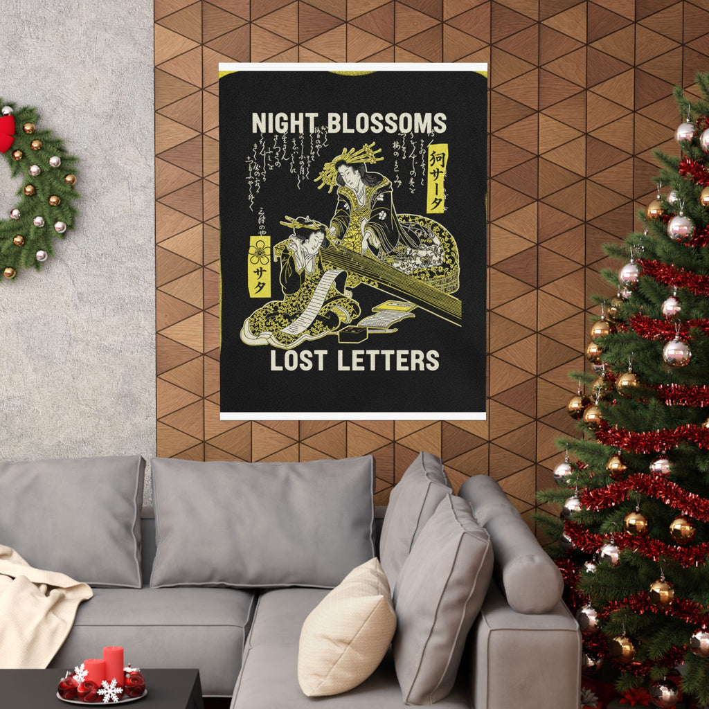 Streetwear Collage — Two Courtesans, One Playing A Koto (Harp) And The Other Reading A Letter — Matte Poster