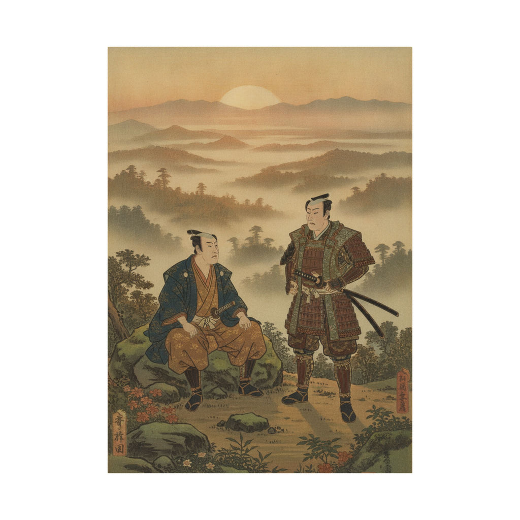 Scenic Nature — A Daimyo Talking To One Of His Retainers — Matte Poster