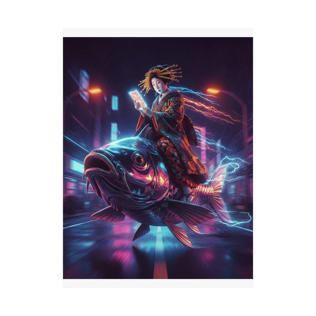 Fast Furious — Courtesan Seated On A Carp — Matte Poster