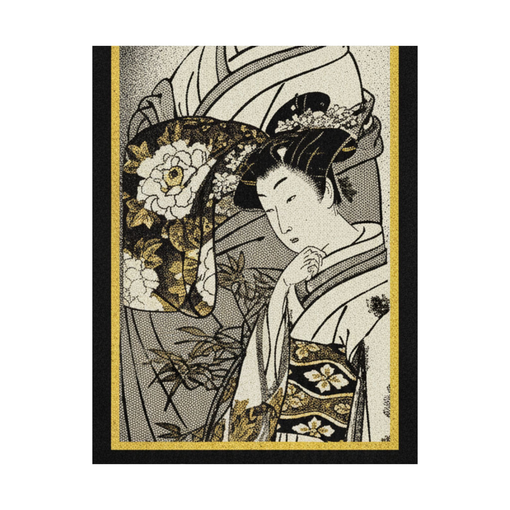 Streetwear Collage — Oiran And Attendant Out For A Stroll — Matte Poster