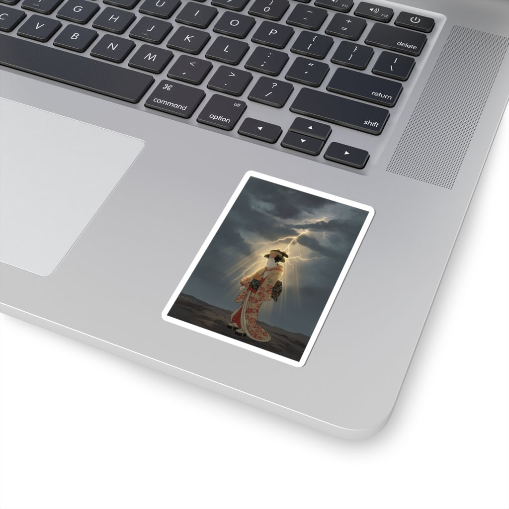 Dramatic Storm — Nakayama Tomisaburō As Miyagino In The Play "Katakiuchi Noriyaibanashi" — Kiss-Cut Sticker