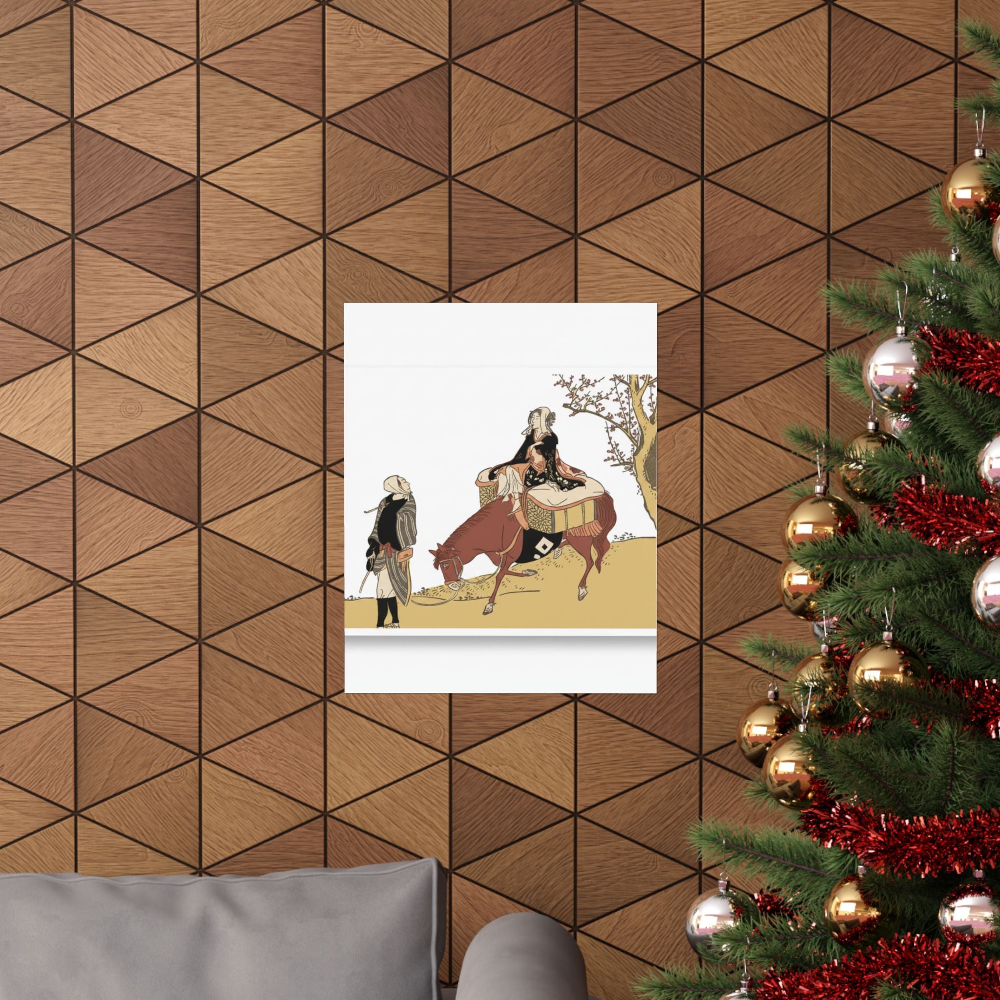 Ecommerce Main — Version Of Legend Of Michizane: Woman Riding Ox Which A Man Is Leading — Matte Poster