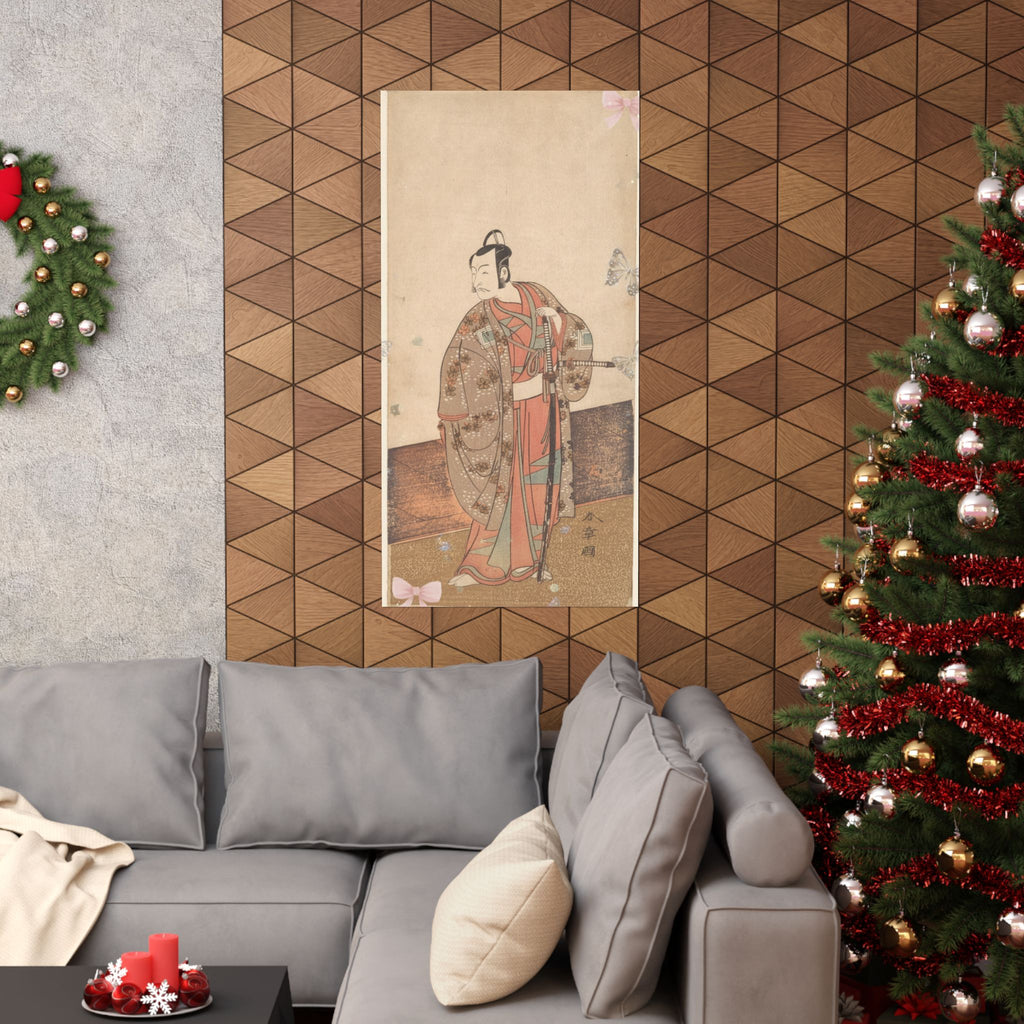 Ecommerce Main — The Actor Ichikawa Danjuro V Standing Inside Of A House And In Front Of An Engaw — Matte Poster