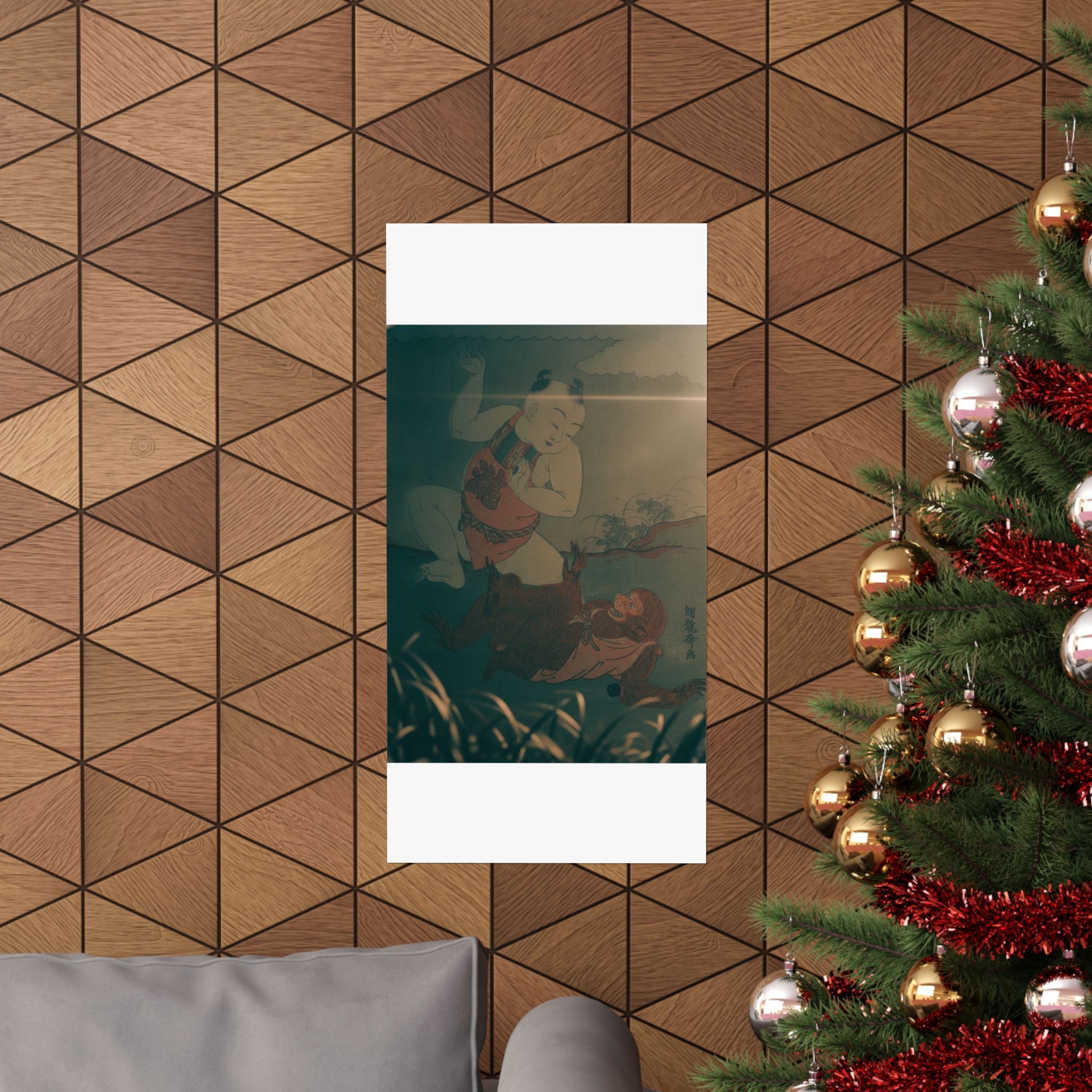 Cinematic — Boy And Monkey Playing — Matte Poster