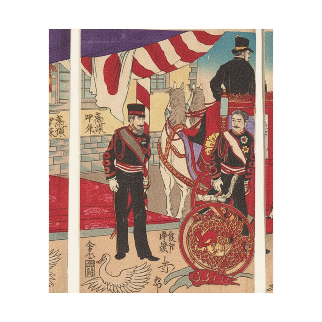 Japanese Street — Arrival Of The Emperor At Tokyo After The Victory (Russo-Japanese War) — Matte Poster